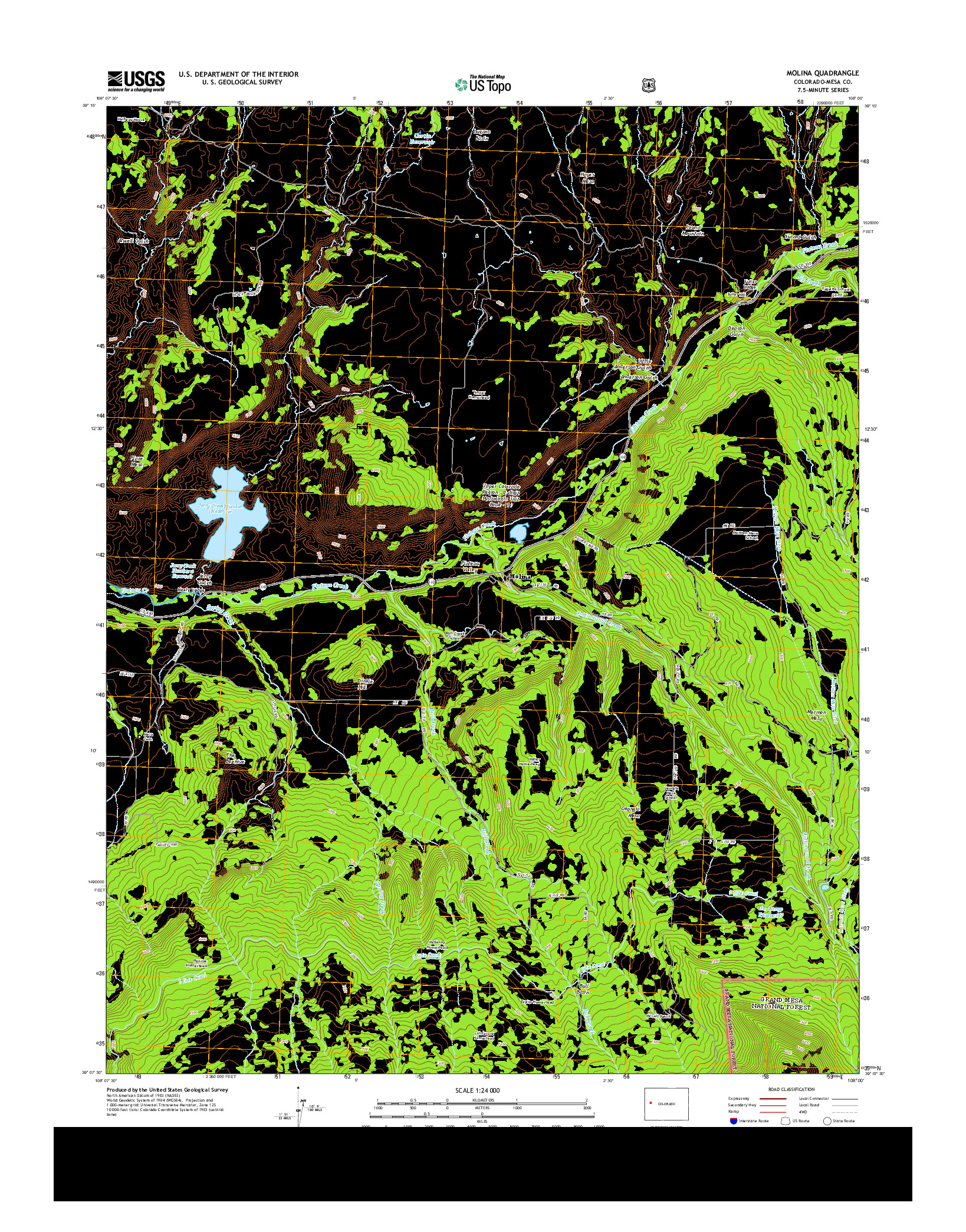 USGS US TOPO 7.5-MINUTE MAP FOR MOLINA, CO 2013