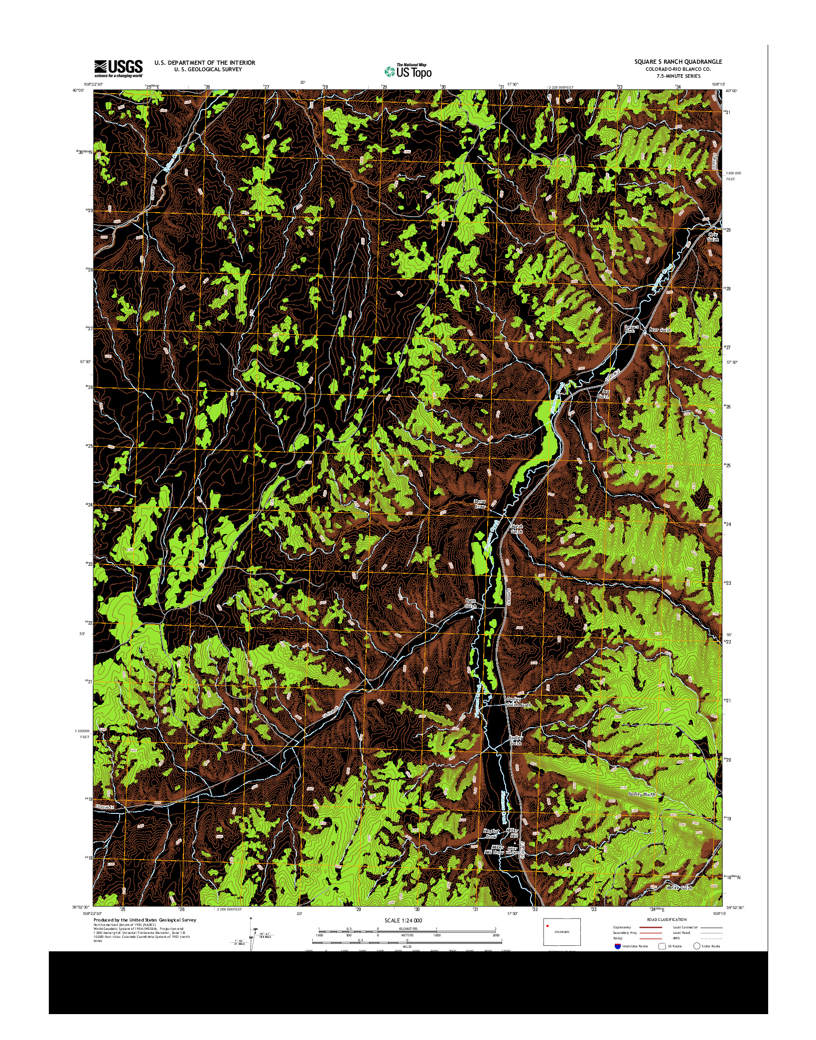 USGS US TOPO 7.5-MINUTE MAP FOR SQUARE S RANCH, CO 2013