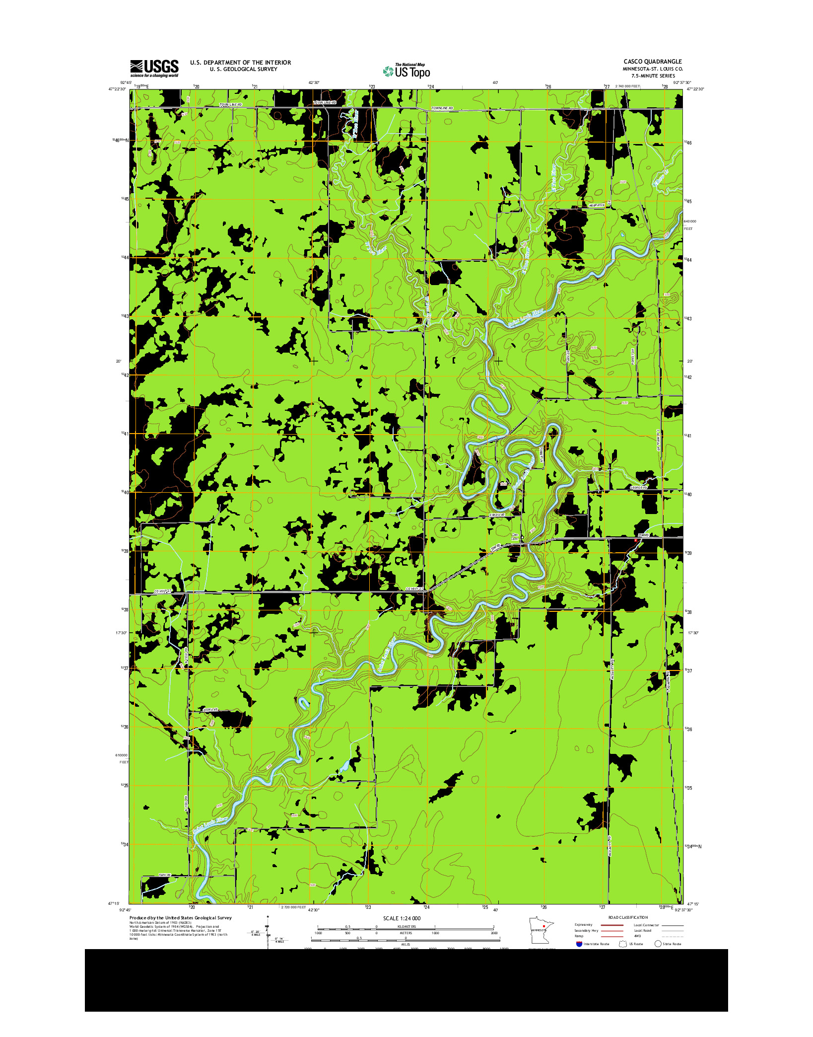 USGS US TOPO 7.5-MINUTE MAP FOR CASCO, MN 2013
