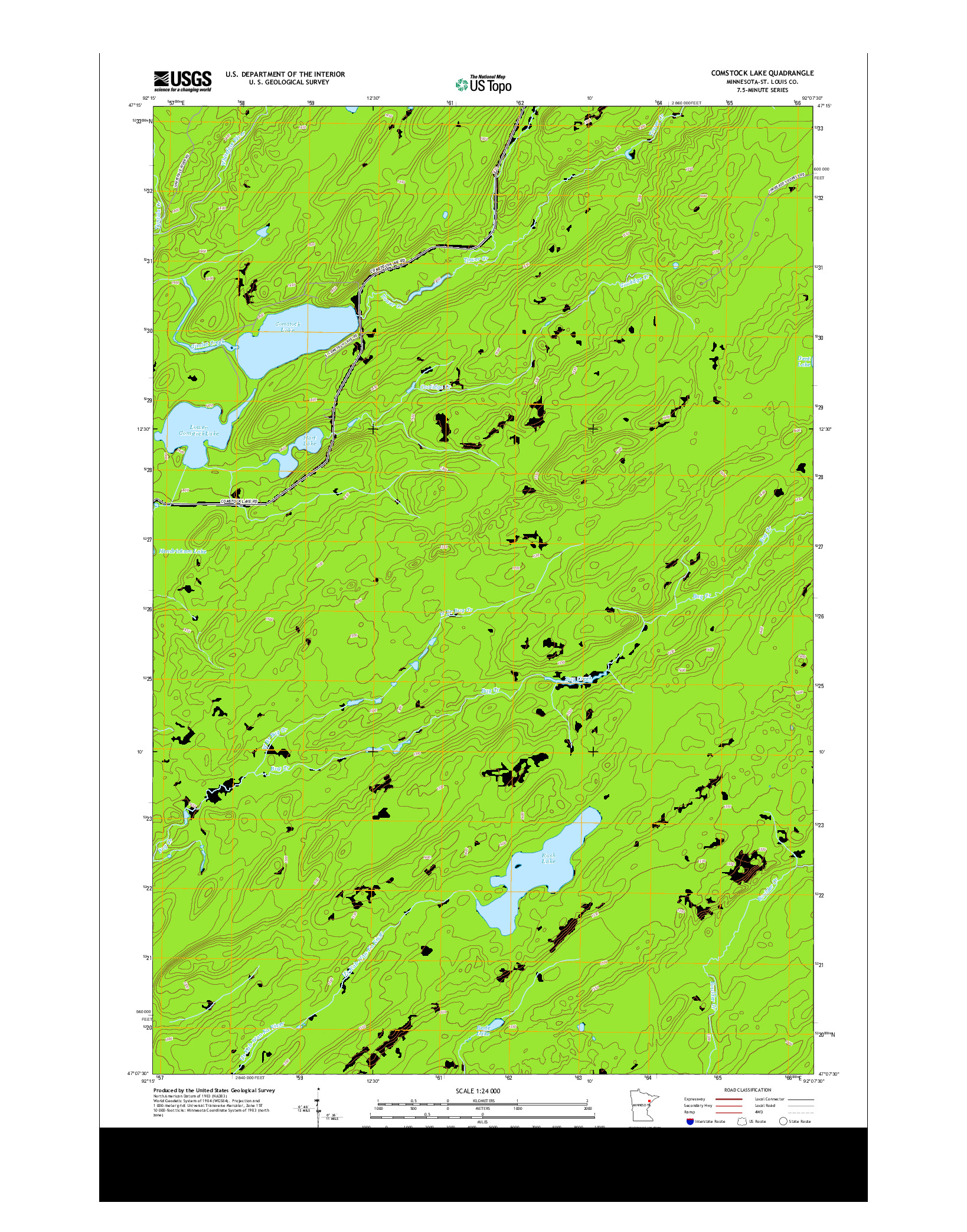 USGS US TOPO 7.5-MINUTE MAP FOR COMSTOCK LAKE, MN 2013