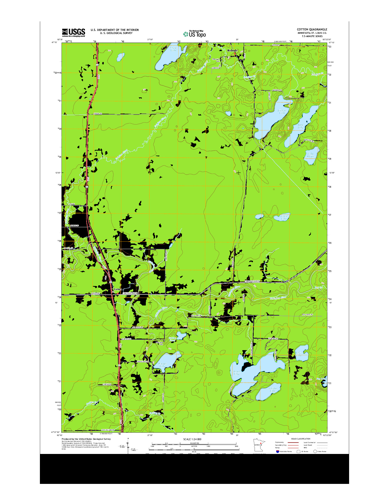 USGS US TOPO 7.5-MINUTE MAP FOR COTTON, MN 2013