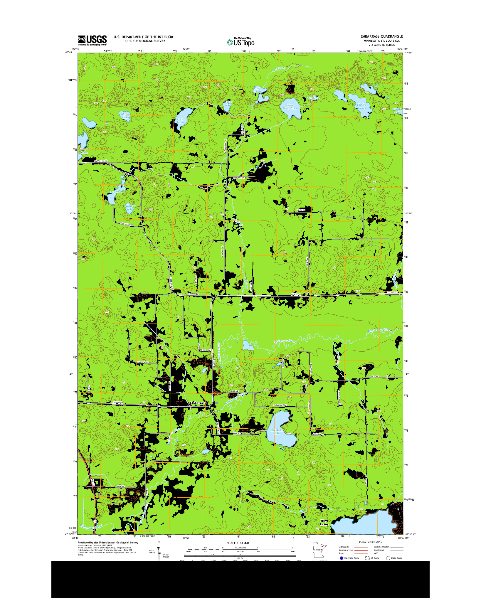 USGS US TOPO 7.5-MINUTE MAP FOR EMBARRASS, MN 2013