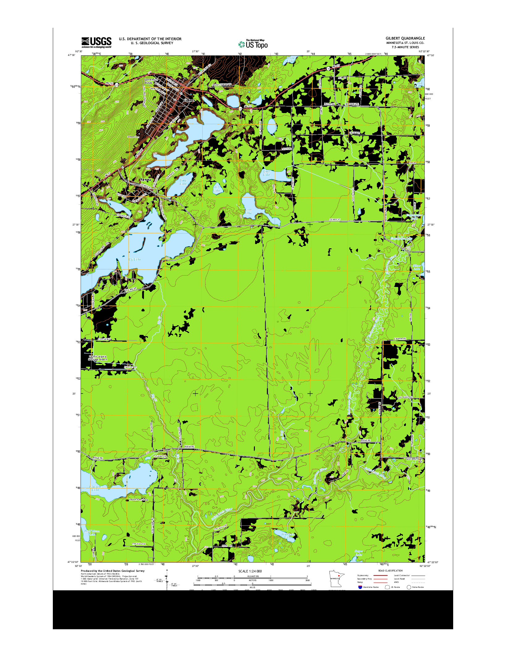USGS US TOPO 7.5-MINUTE MAP FOR GILBERT, MN 2013