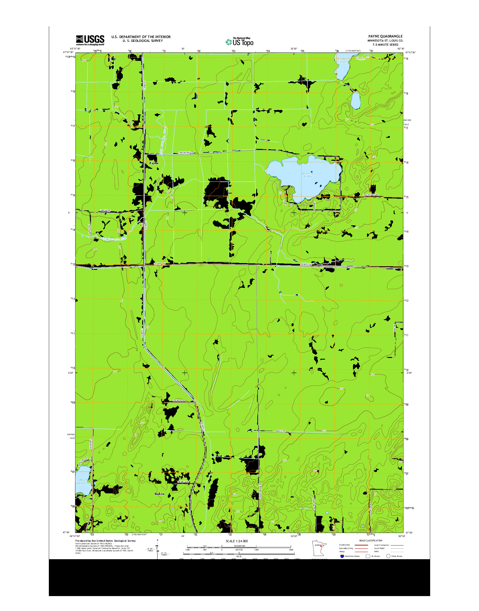 USGS US TOPO 7.5-MINUTE MAP FOR PAYNE, MN 2013