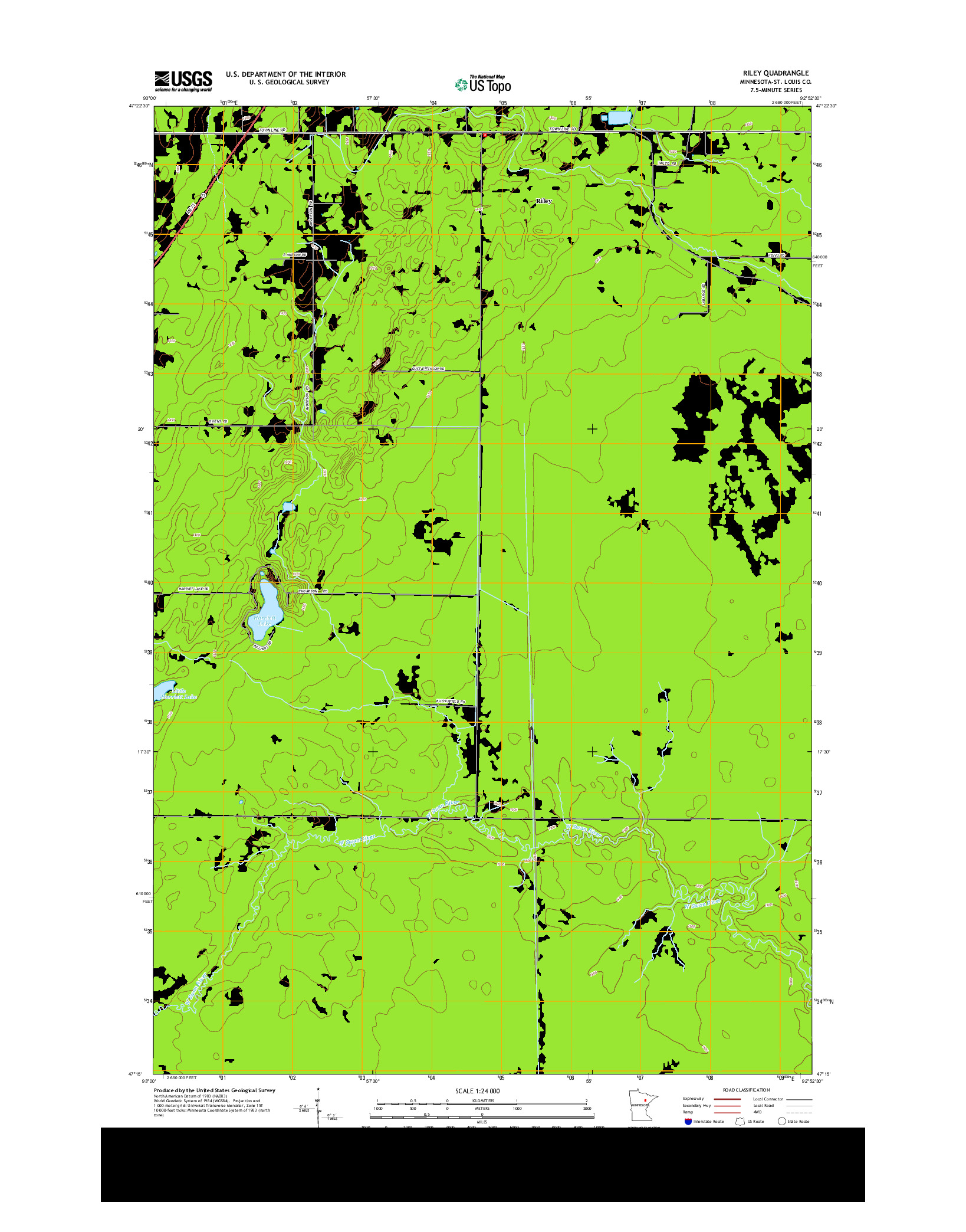 USGS US TOPO 7.5-MINUTE MAP FOR RILEY, MN 2013