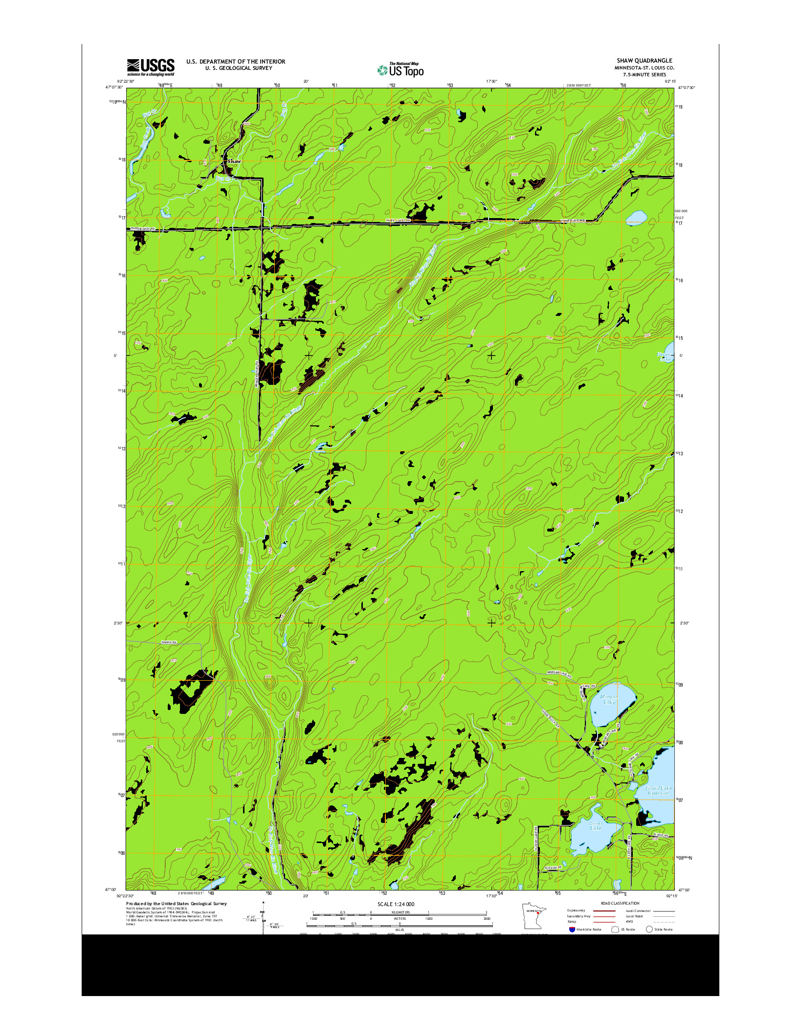 USGS US TOPO 7.5-MINUTE MAP FOR SHAW, MN 2013