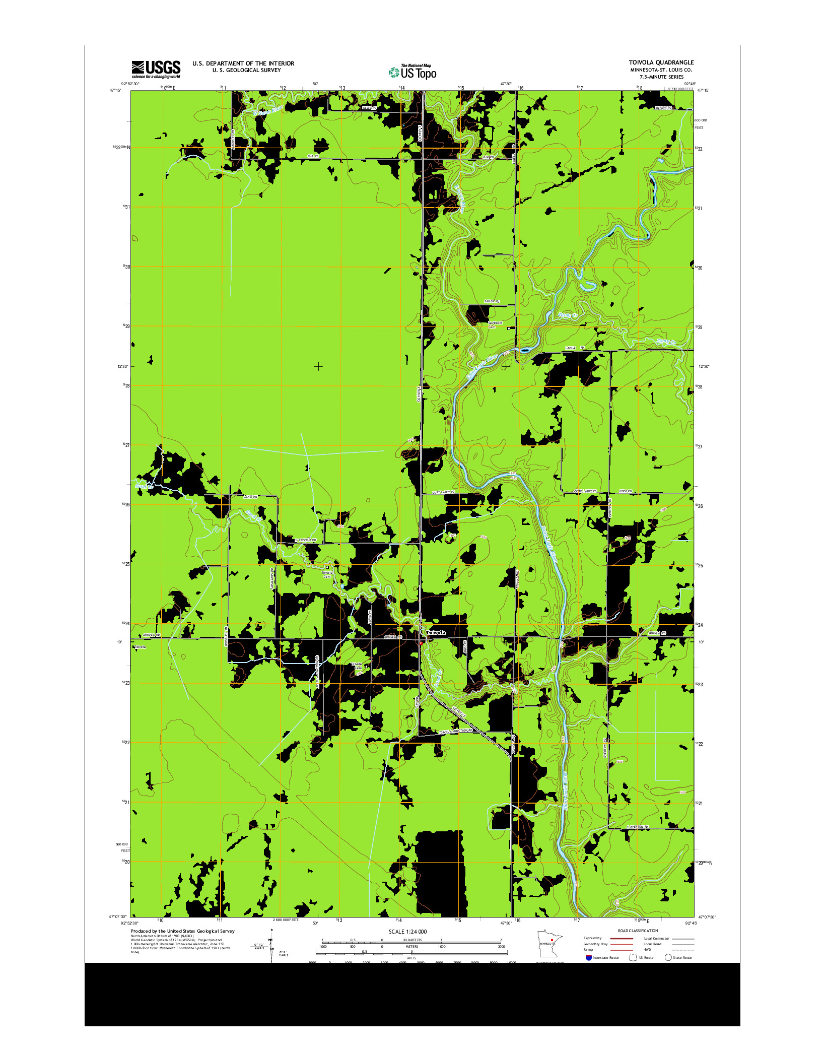 USGS US TOPO 7.5-MINUTE MAP FOR TOIVOLA, MN 2013