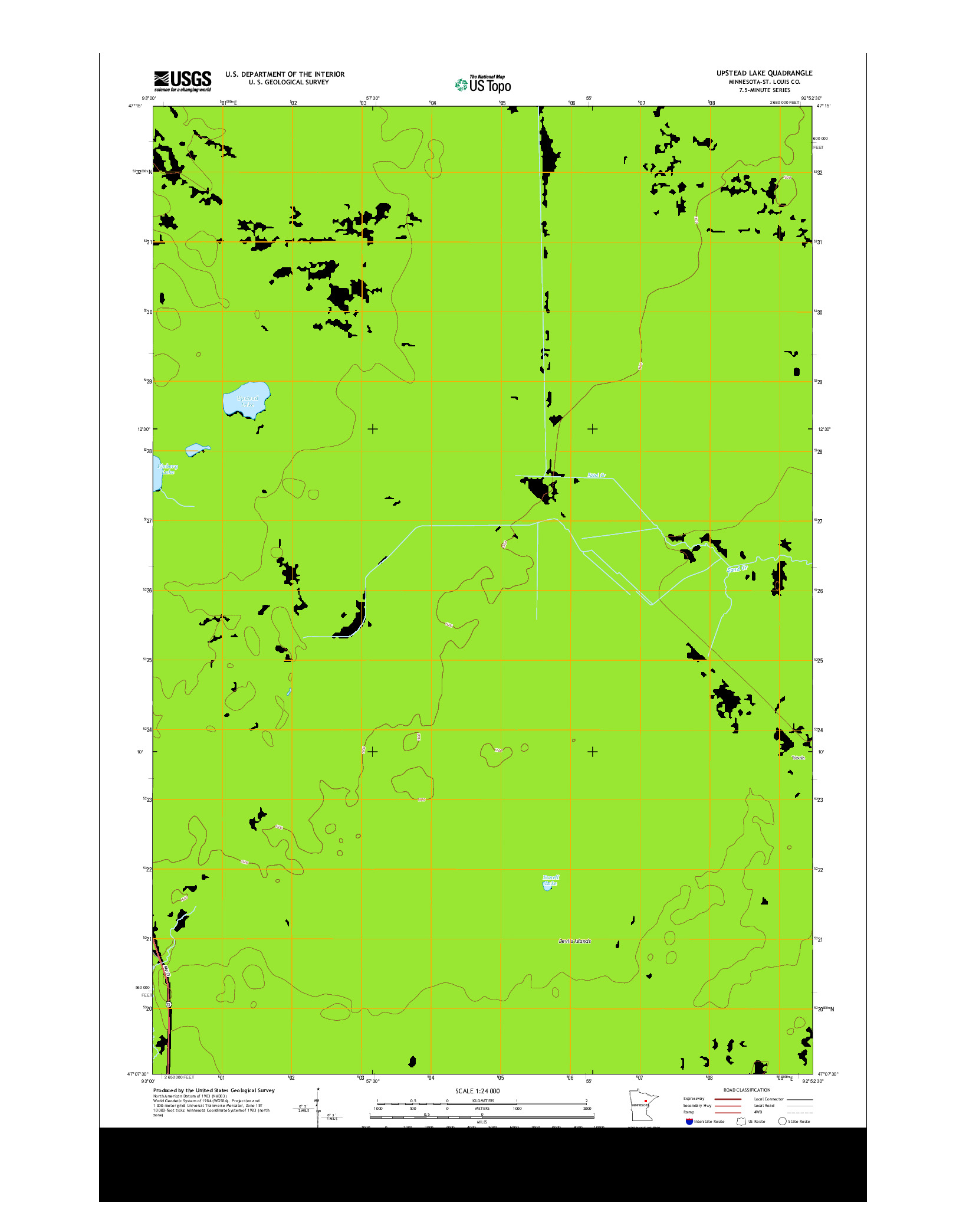 USGS US TOPO 7.5-MINUTE MAP FOR UPSTEAD LAKE, MN 2013