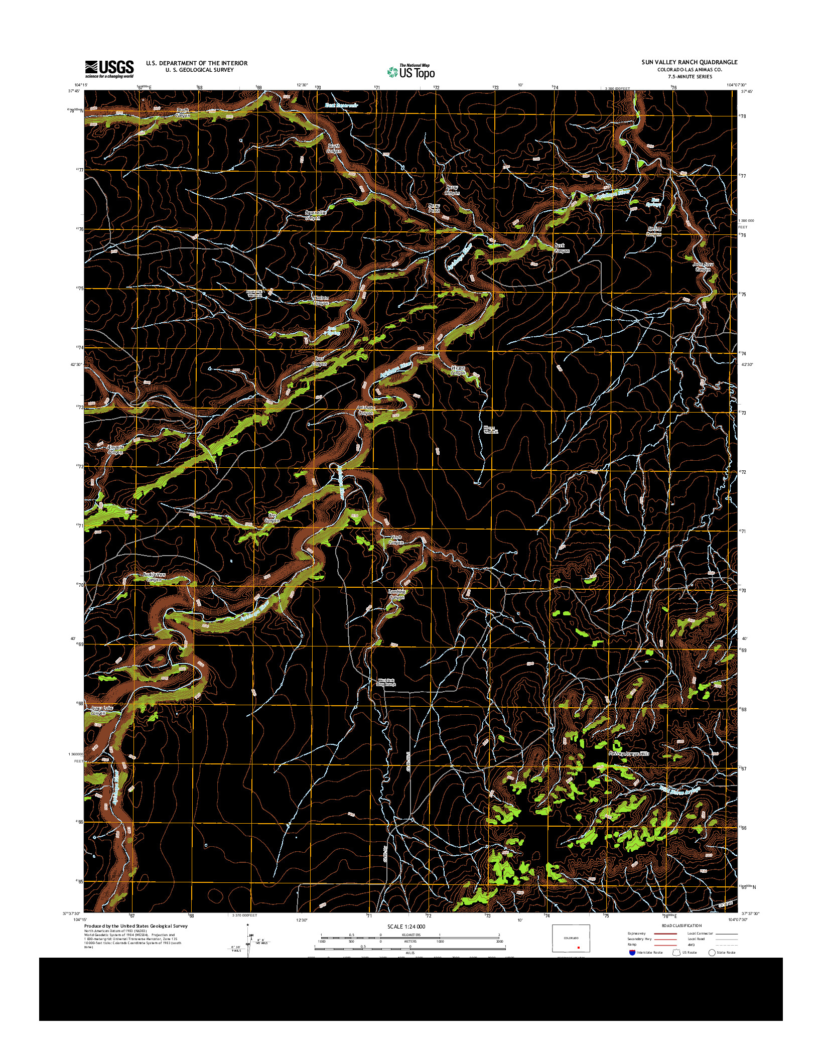 USGS US TOPO 7.5-MINUTE MAP FOR SUN VALLEY RANCH, CO 2013