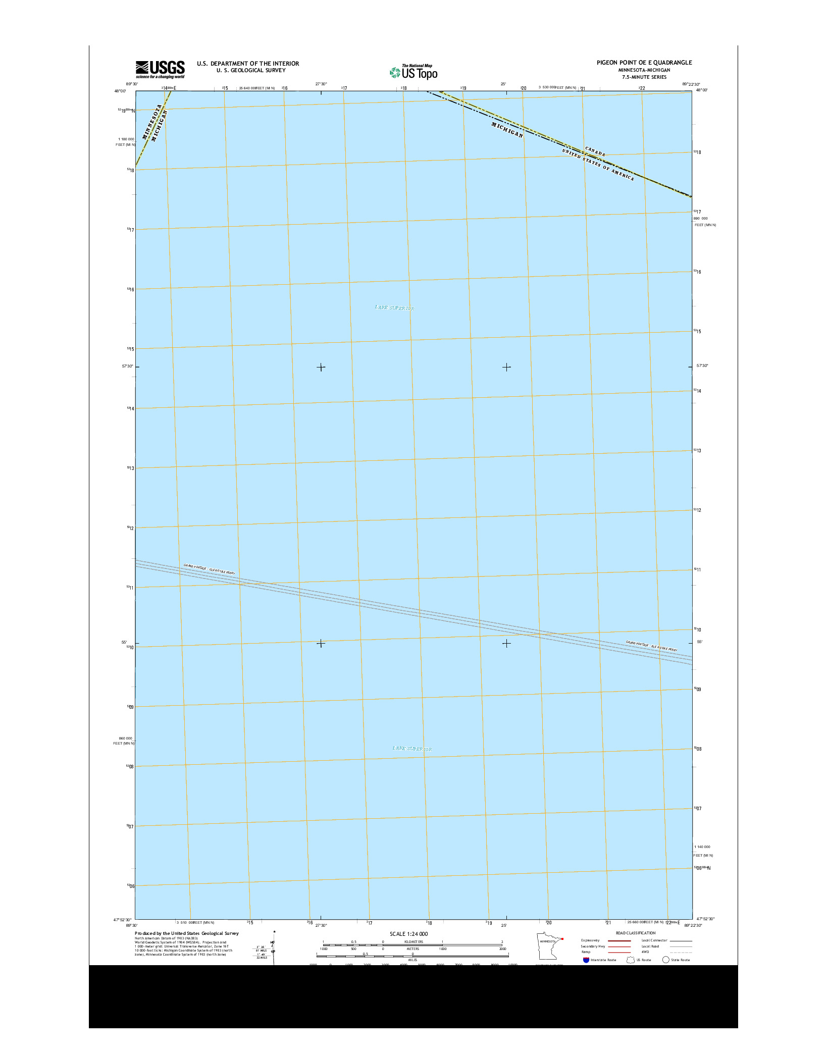 USGS US TOPO 7.5-MINUTE MAP FOR PIGEON POINT OE E, MN-MI 2013