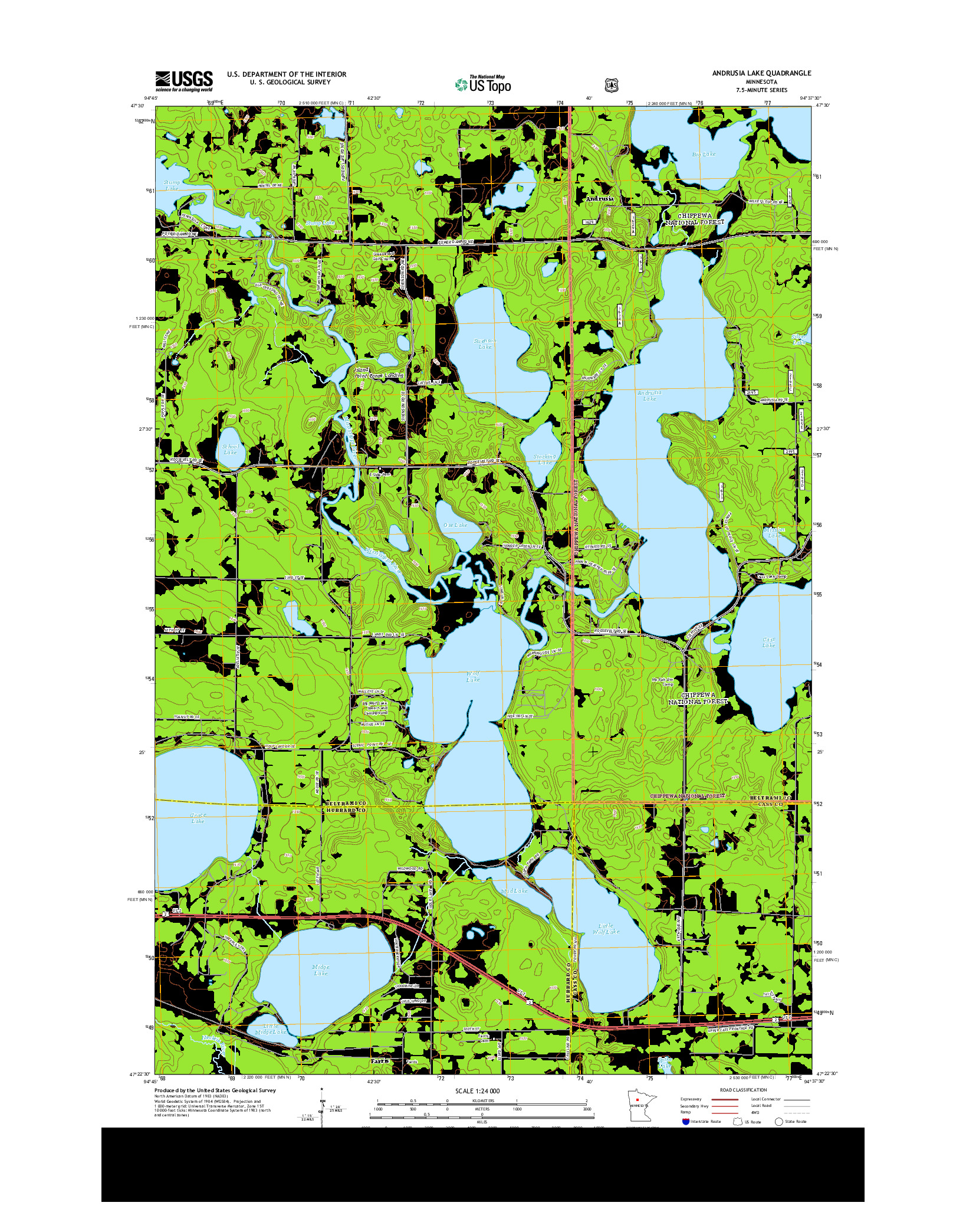 USGS US TOPO 7.5-MINUTE MAP FOR ANDRUSIA LAKE, MN 2013