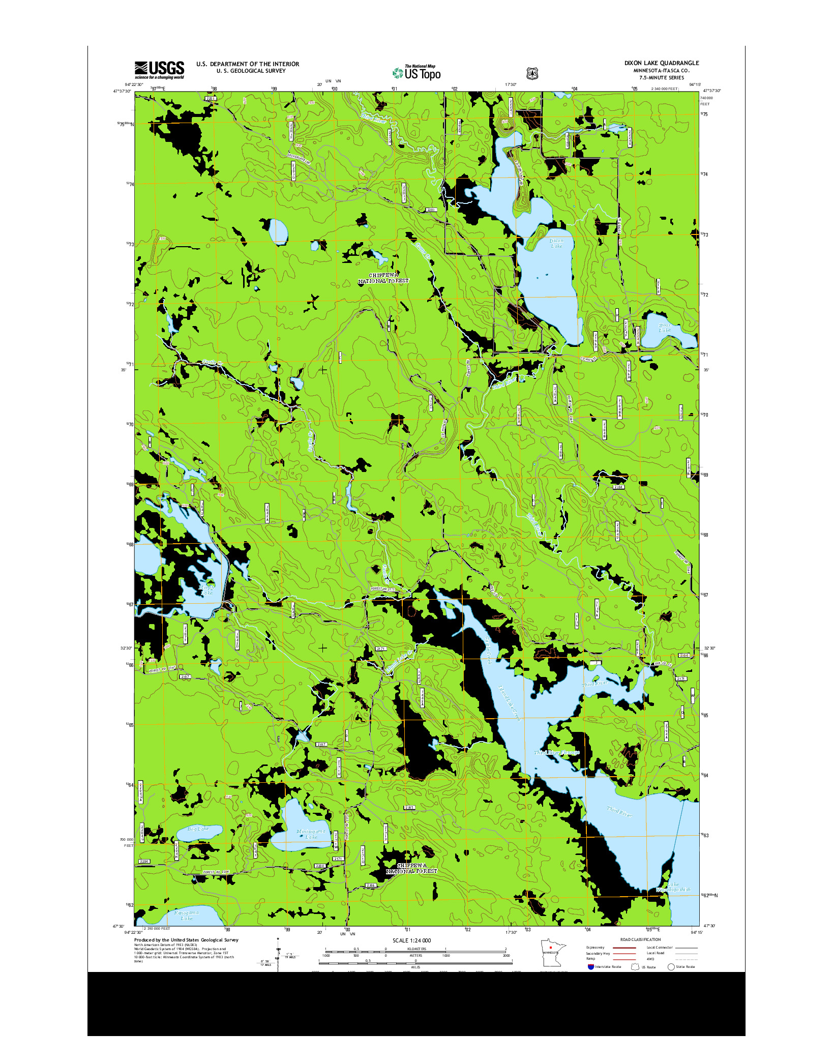 USGS US TOPO 7.5-MINUTE MAP FOR DIXON LAKE, MN 2013