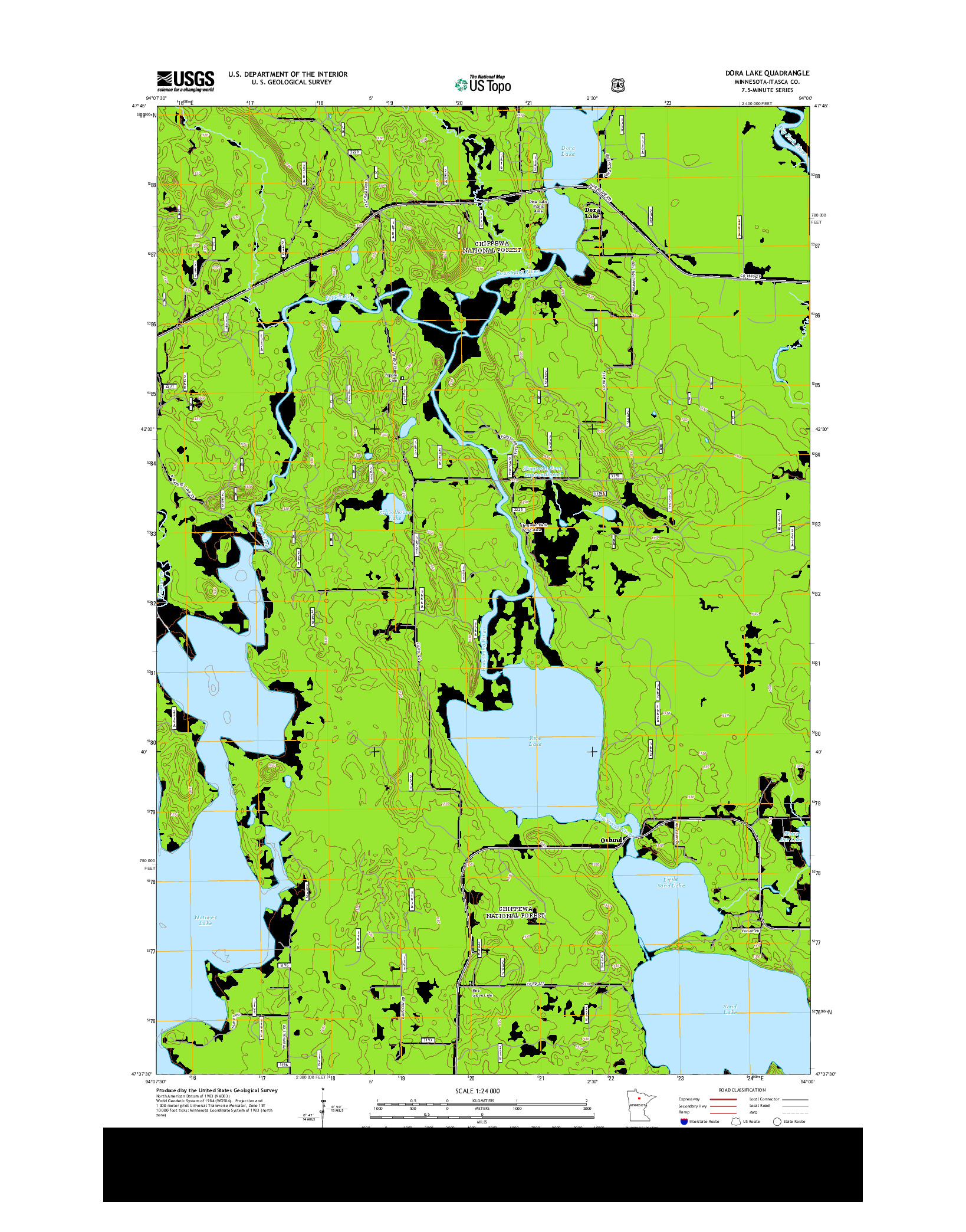 USGS US TOPO 7.5-MINUTE MAP FOR DORA LAKE, MN 2013