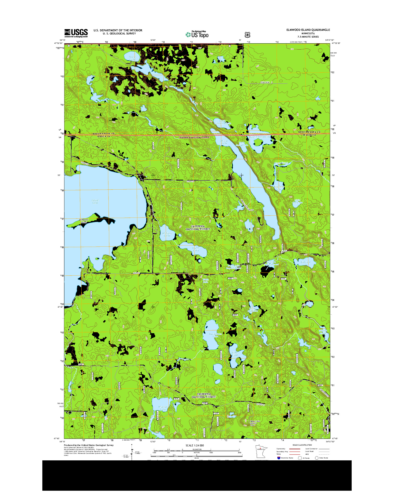USGS US TOPO 7.5-MINUTE MAP FOR ELMWOOD ISLAND, MN 2013