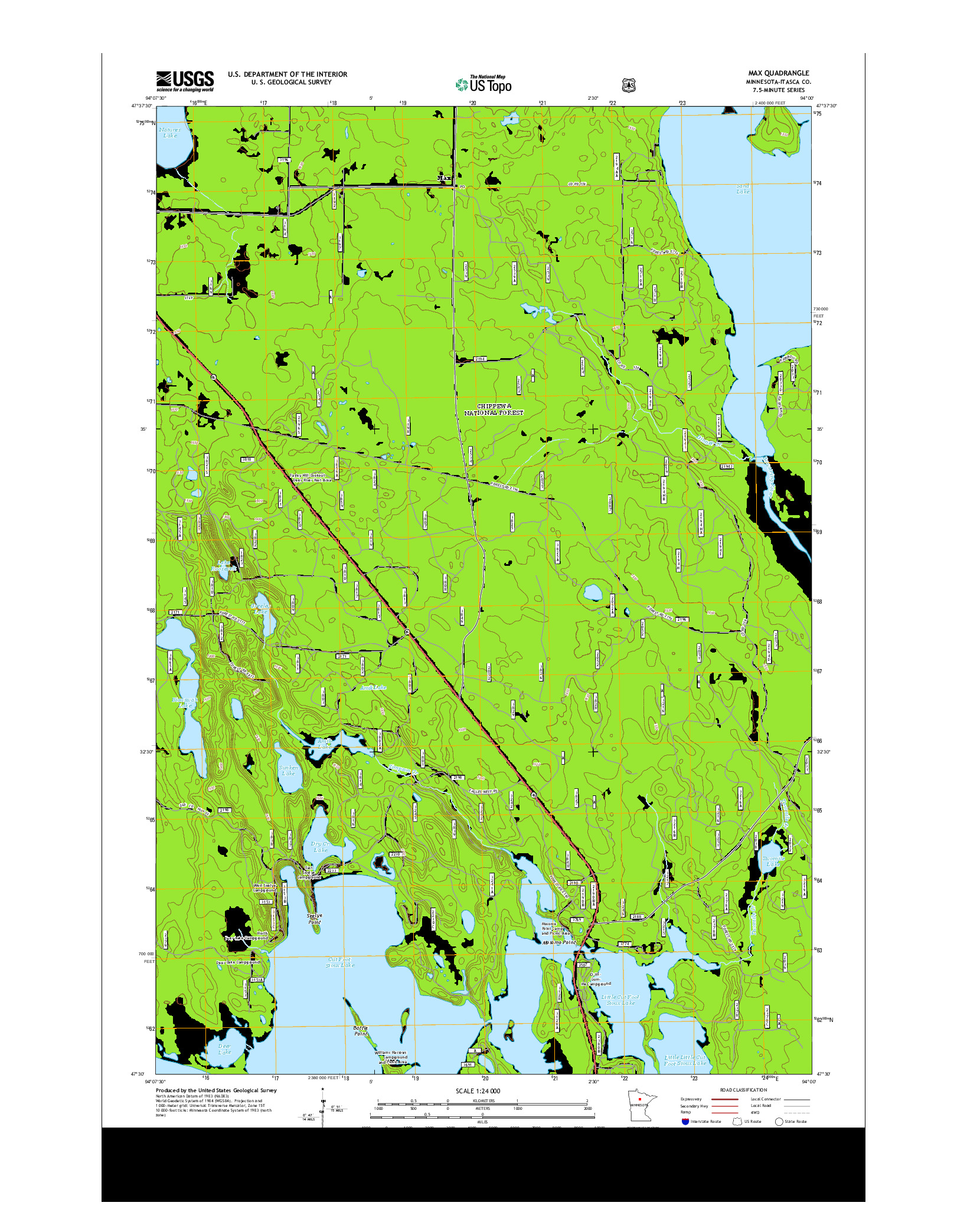 USGS US TOPO 7.5-MINUTE MAP FOR MAX, MN 2013