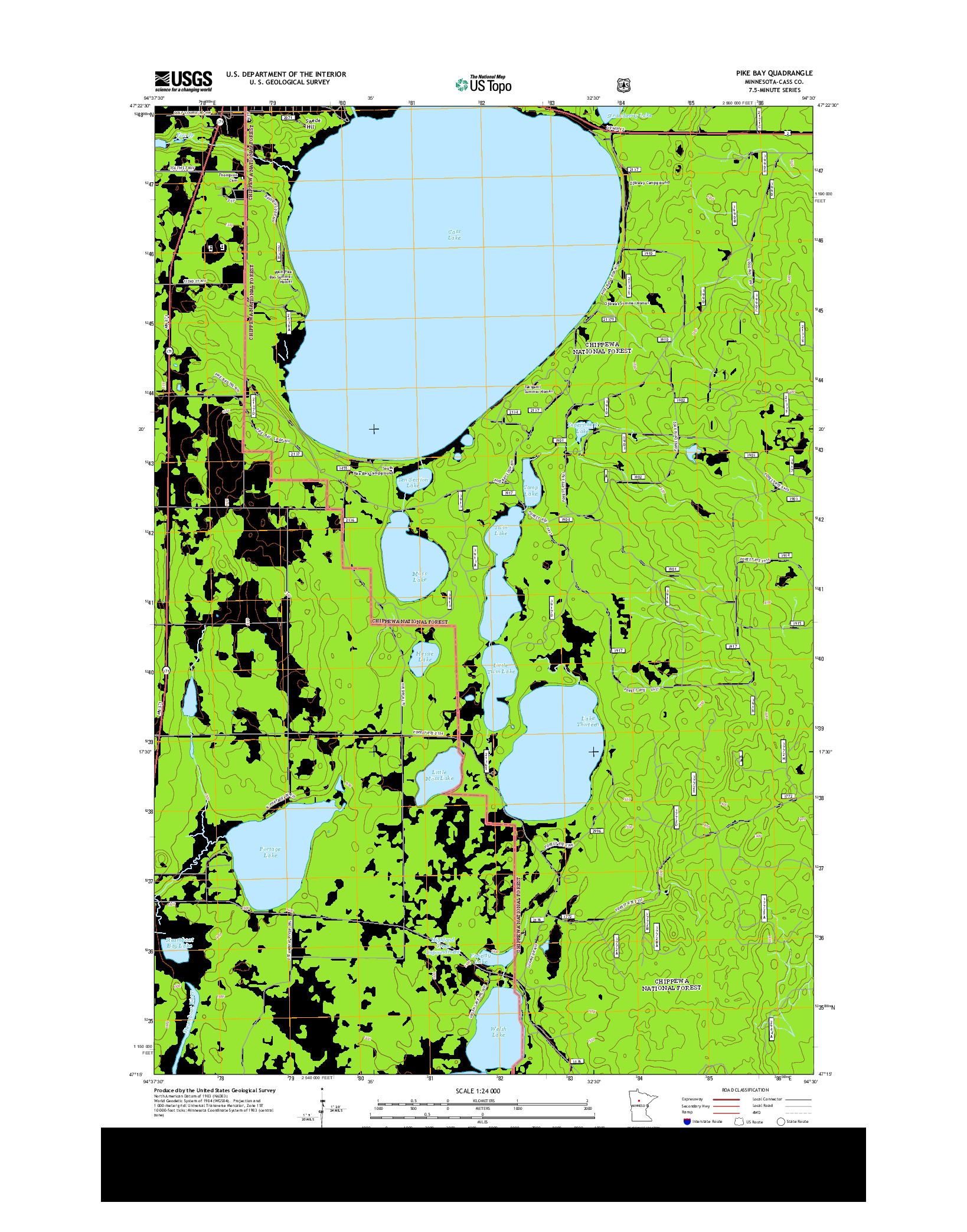 USGS US TOPO 7.5-MINUTE MAP FOR PIKE BAY, MN 2013