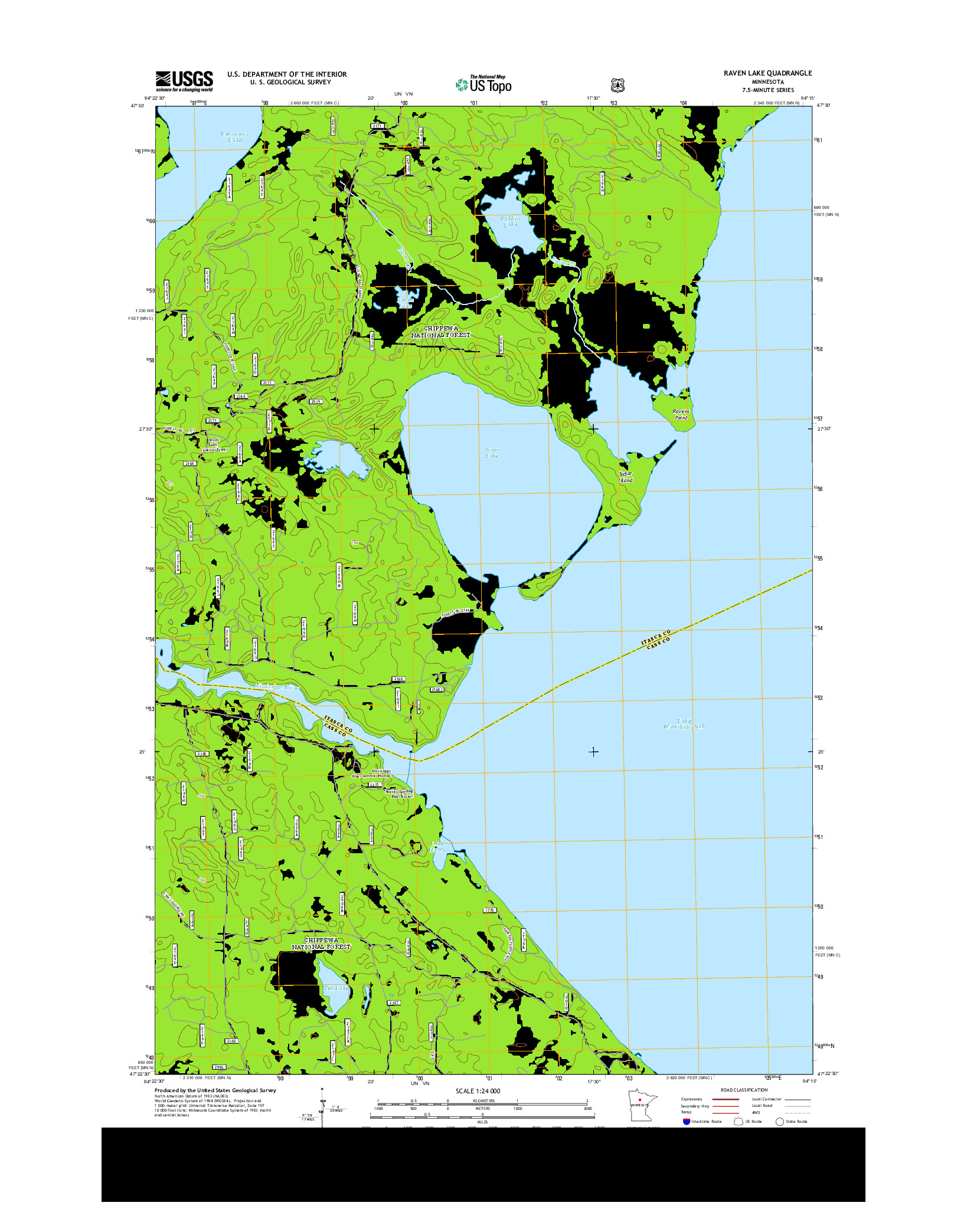 USGS US TOPO 7.5-MINUTE MAP FOR RAVEN LAKE, MN 2013