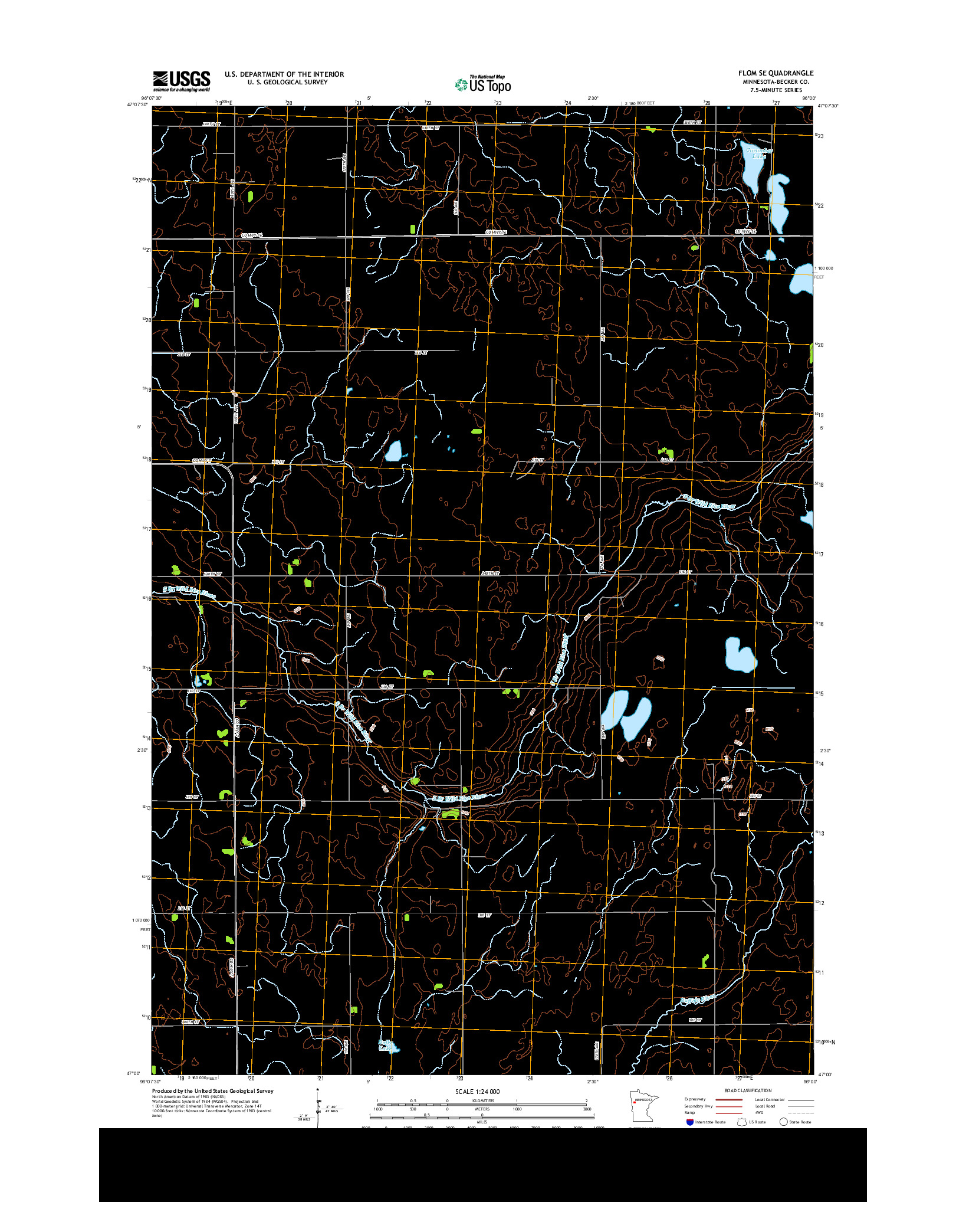 USGS US TOPO 7.5-MINUTE MAP FOR FLOM SE, MN 2013