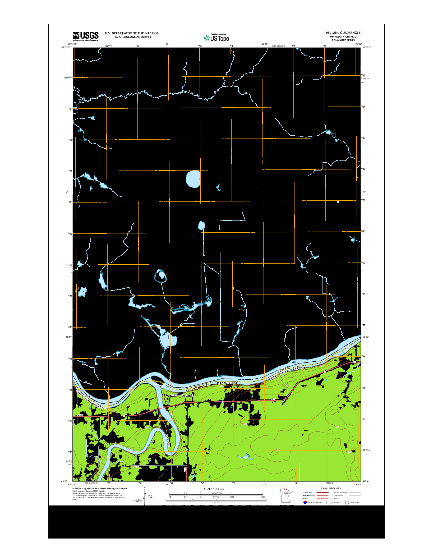 USGS US TOPO 7.5-MINUTE MAP FOR PELLAND, MN-ON 2013