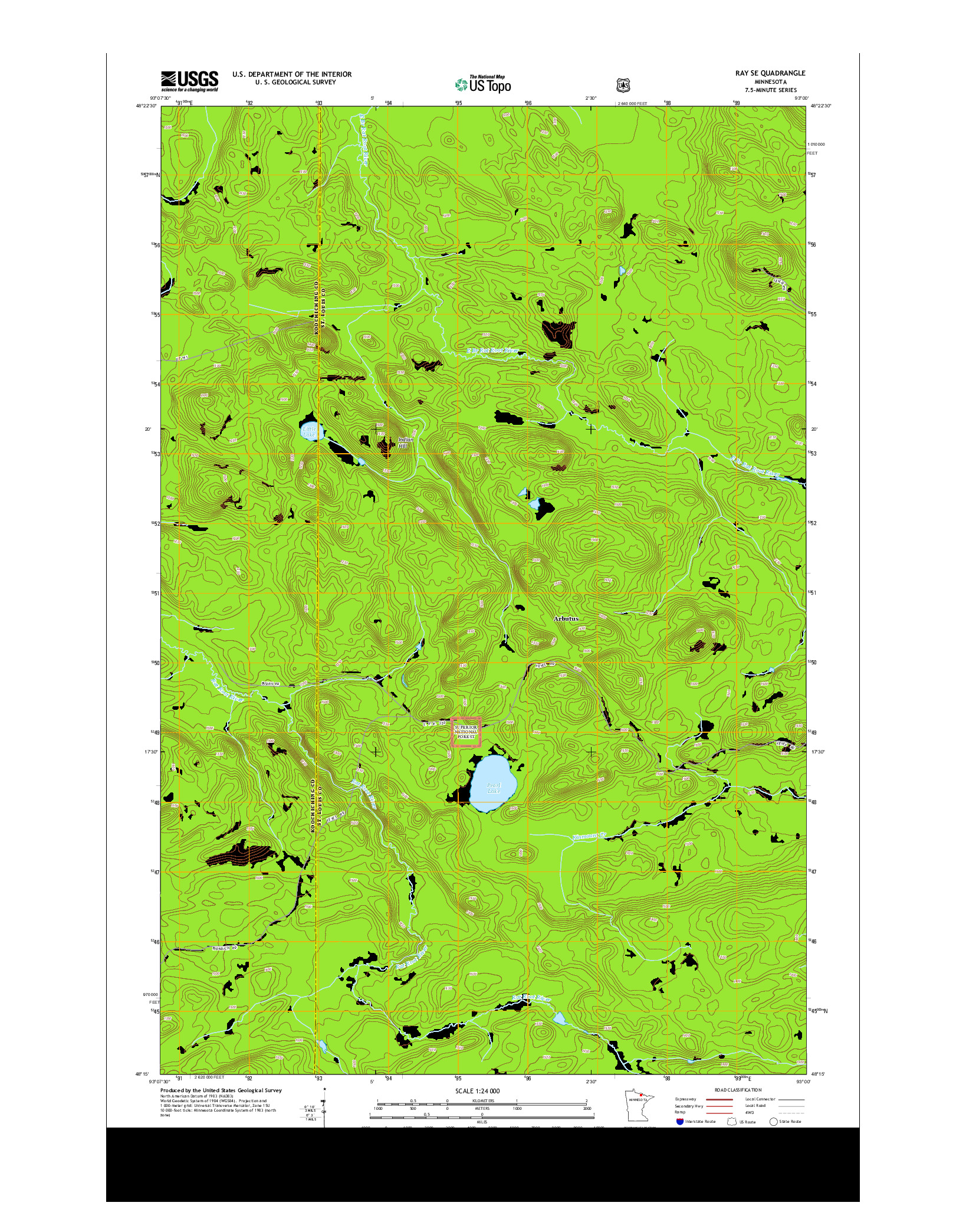 USGS US TOPO 7.5-MINUTE MAP FOR RAY SE, MN 2013