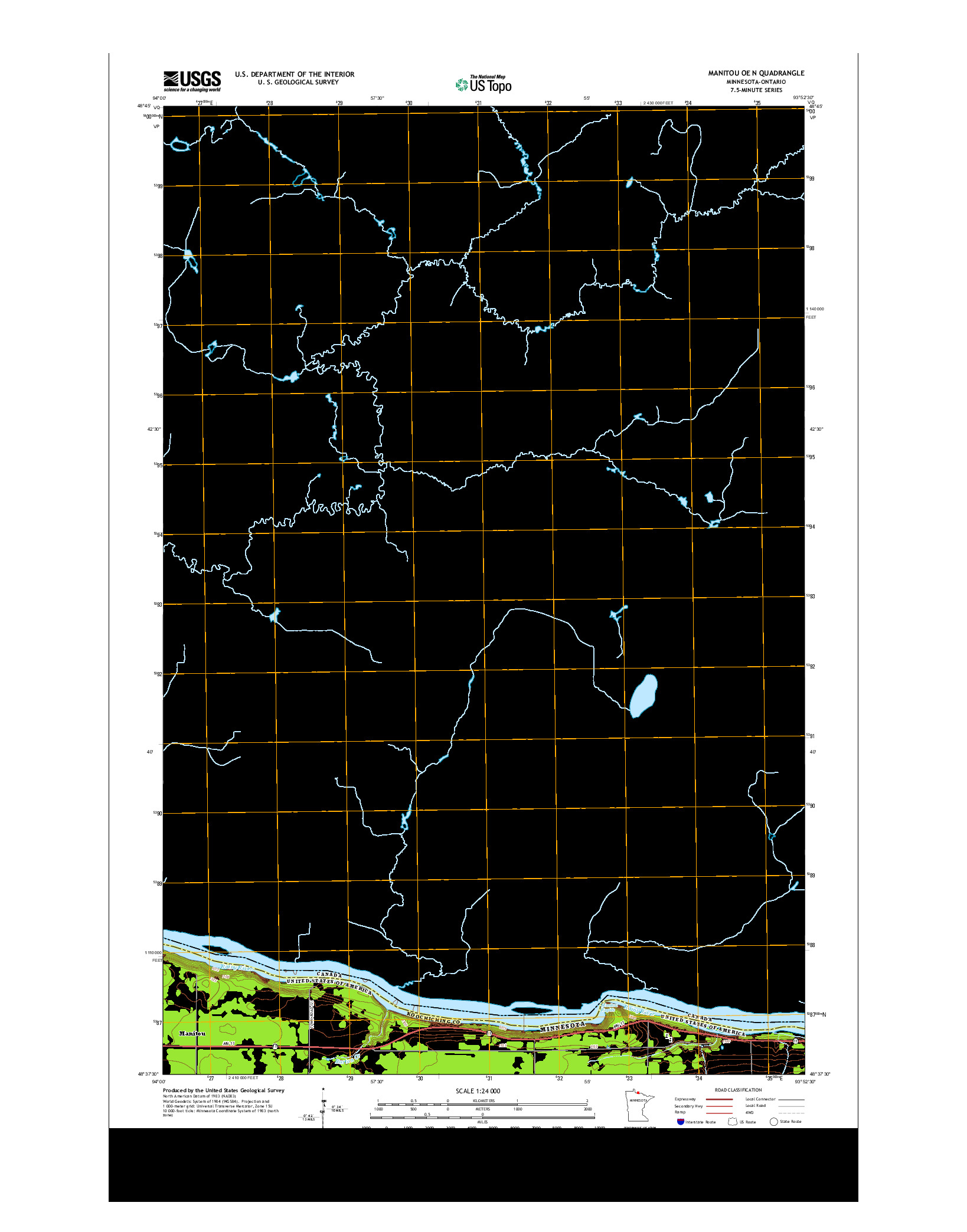 USGS US TOPO 7.5-MINUTE MAP FOR MANITOU OE N, MN-ON 2013