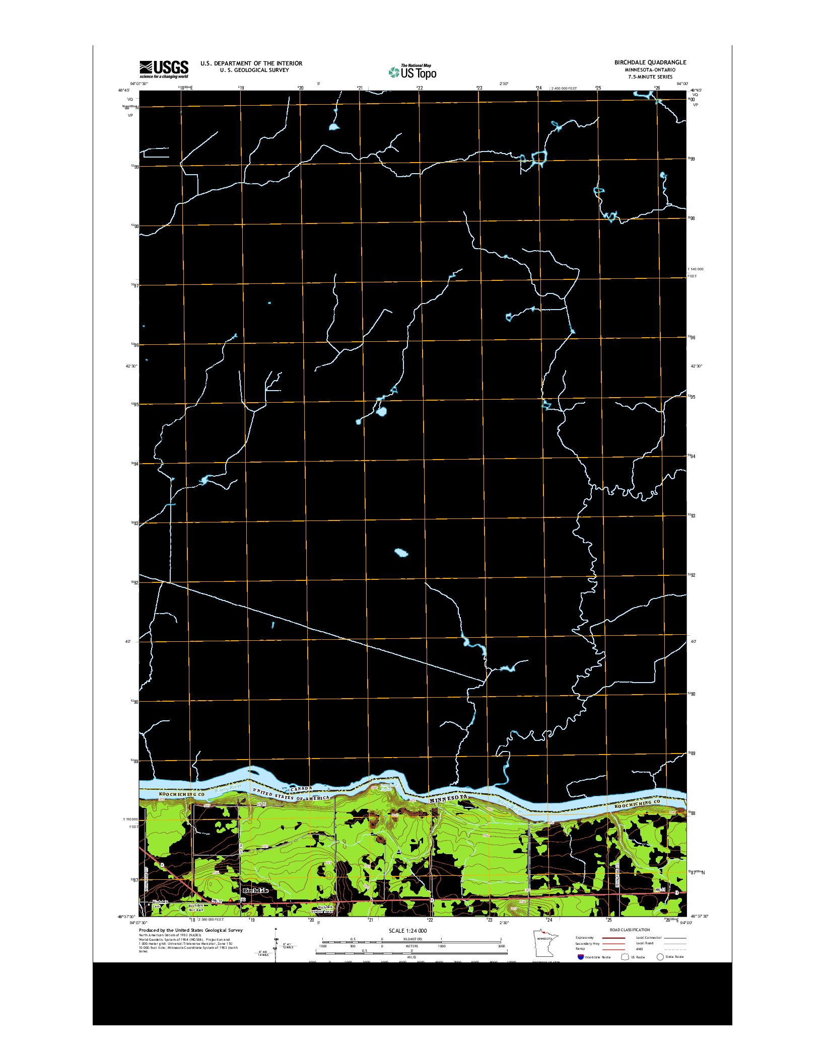 USGS US TOPO 7.5-MINUTE MAP FOR BIRCHDALE, MN-ON 2013