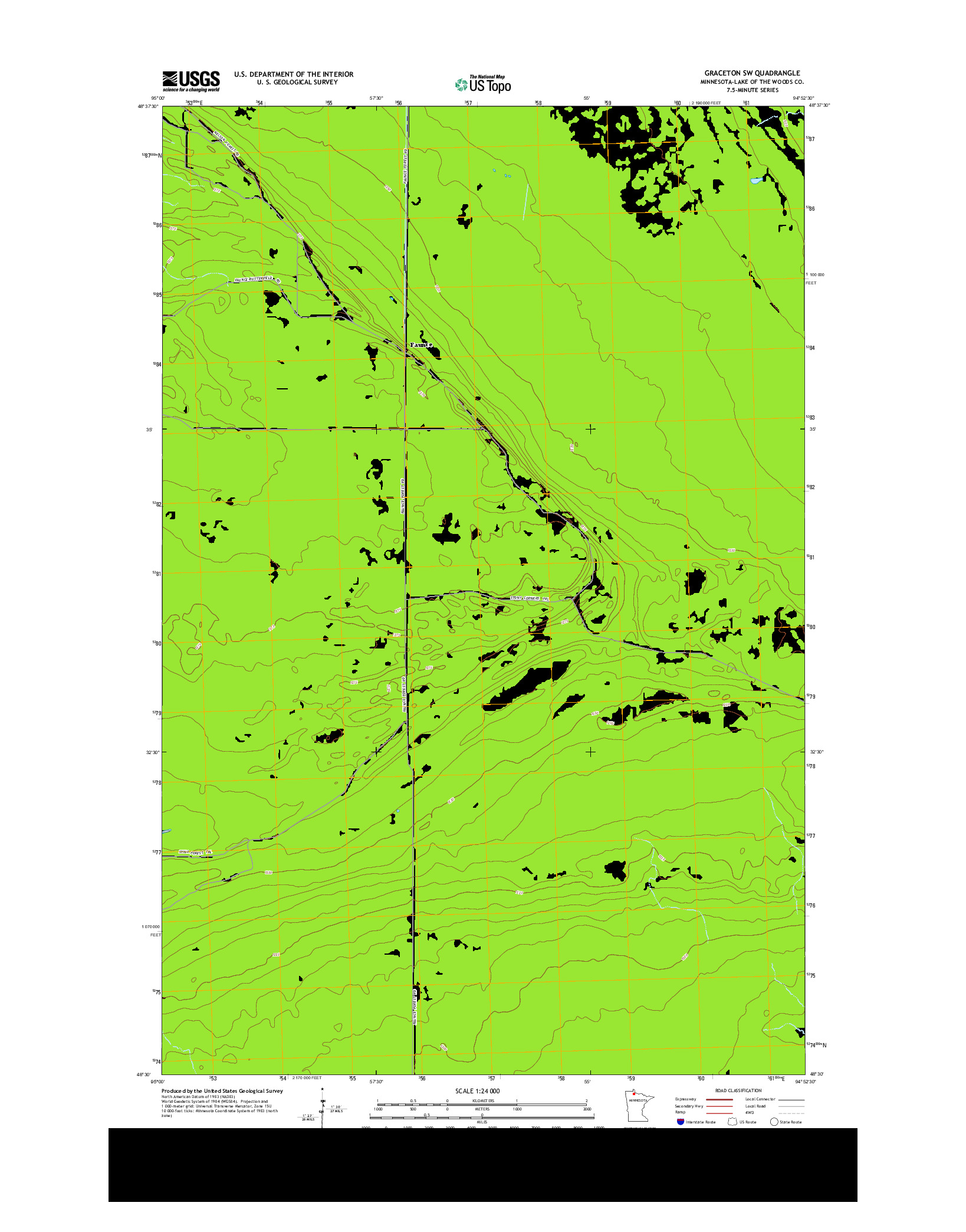 USGS US TOPO 7.5-MINUTE MAP FOR GRACETON SW, MN 2013