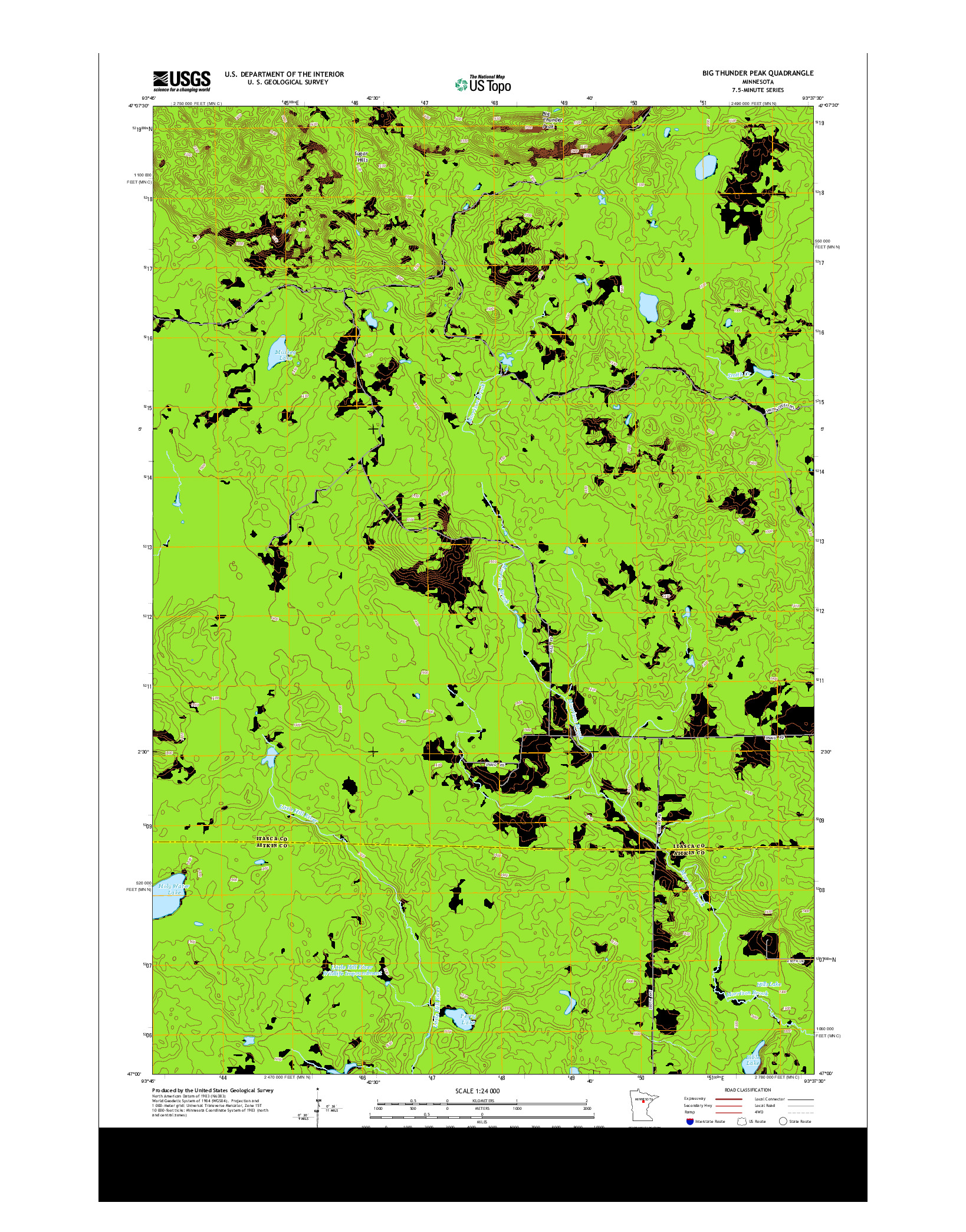 USGS US TOPO 7.5-MINUTE MAP FOR BIG THUNDER PEAK, MN 2013