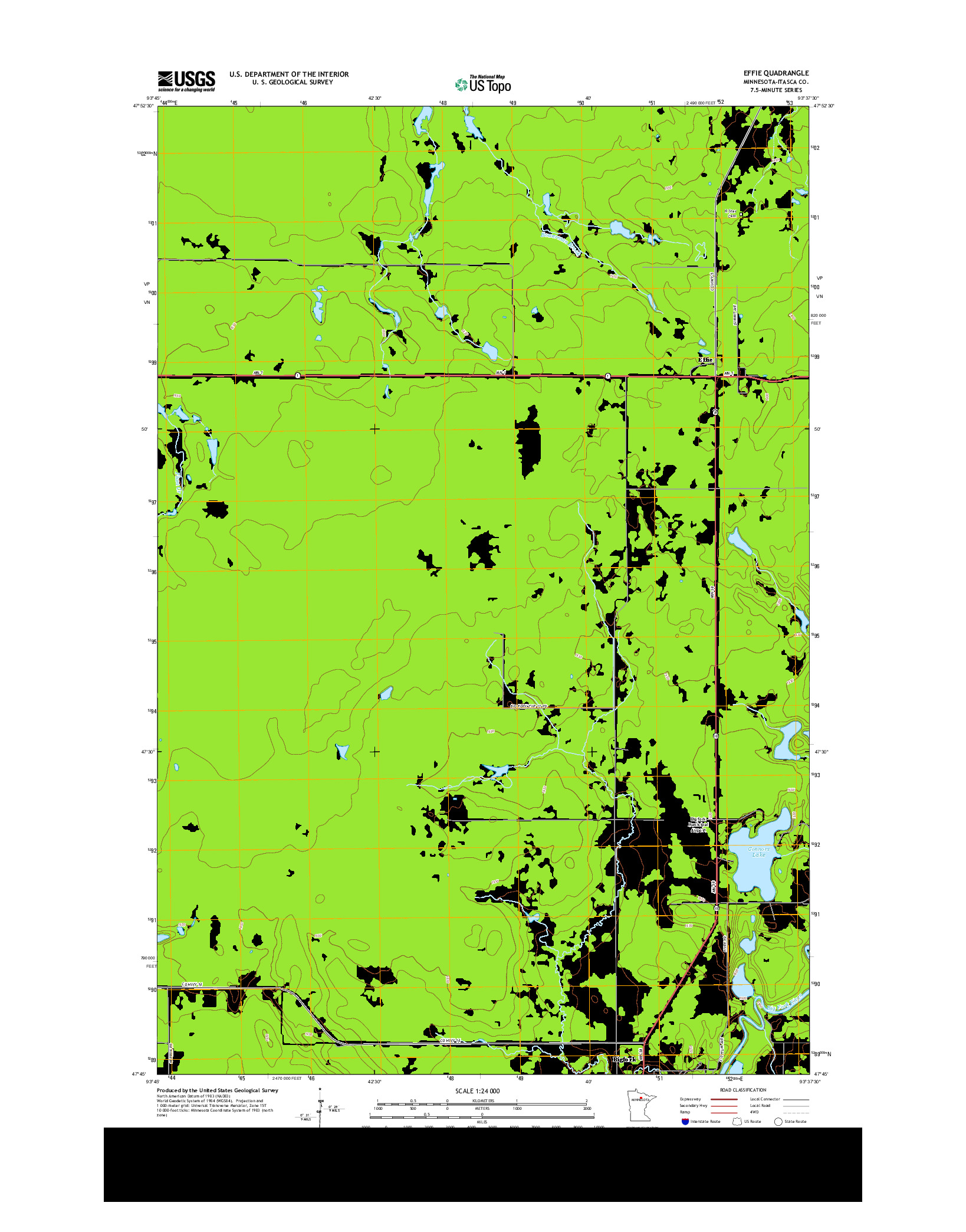 USGS US TOPO 7.5-MINUTE MAP FOR EFFIE, MN 2013