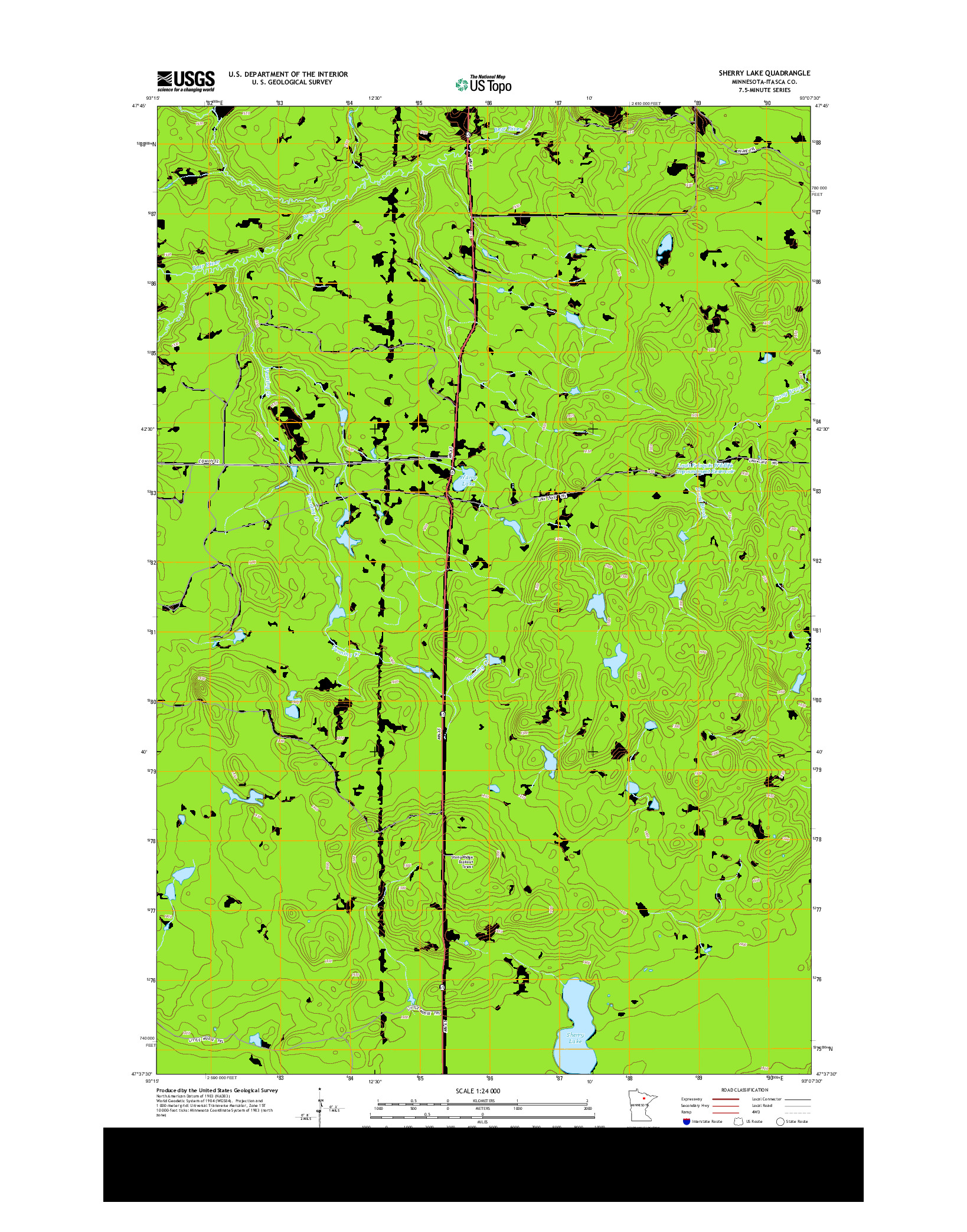 USGS US TOPO 7.5-MINUTE MAP FOR SHERRY LAKE, MN 2013