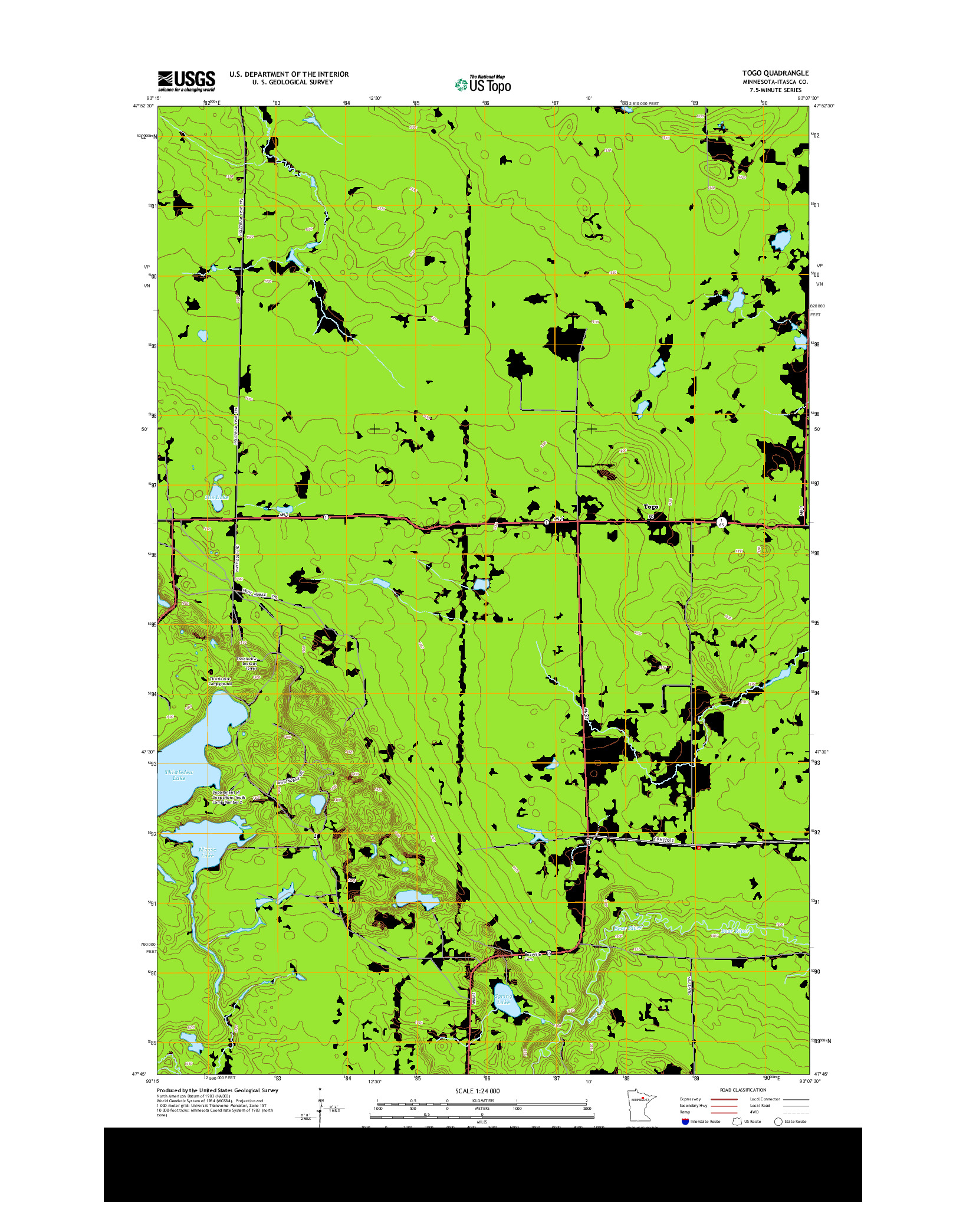 USGS US TOPO 7.5-MINUTE MAP FOR TOGO, MN 2013