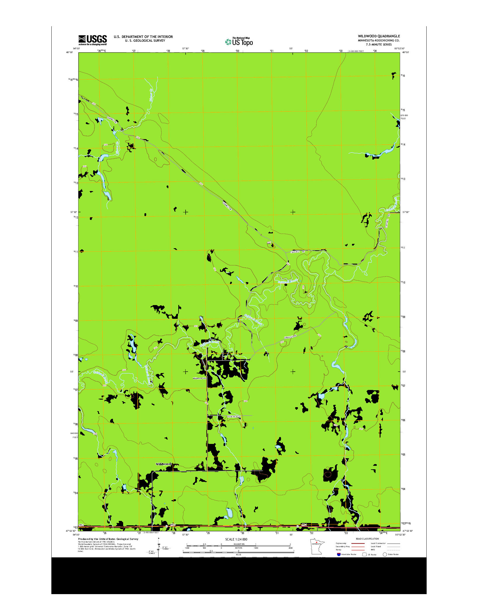 USGS US TOPO 7.5-MINUTE MAP FOR WILDWOOD, MN 2013