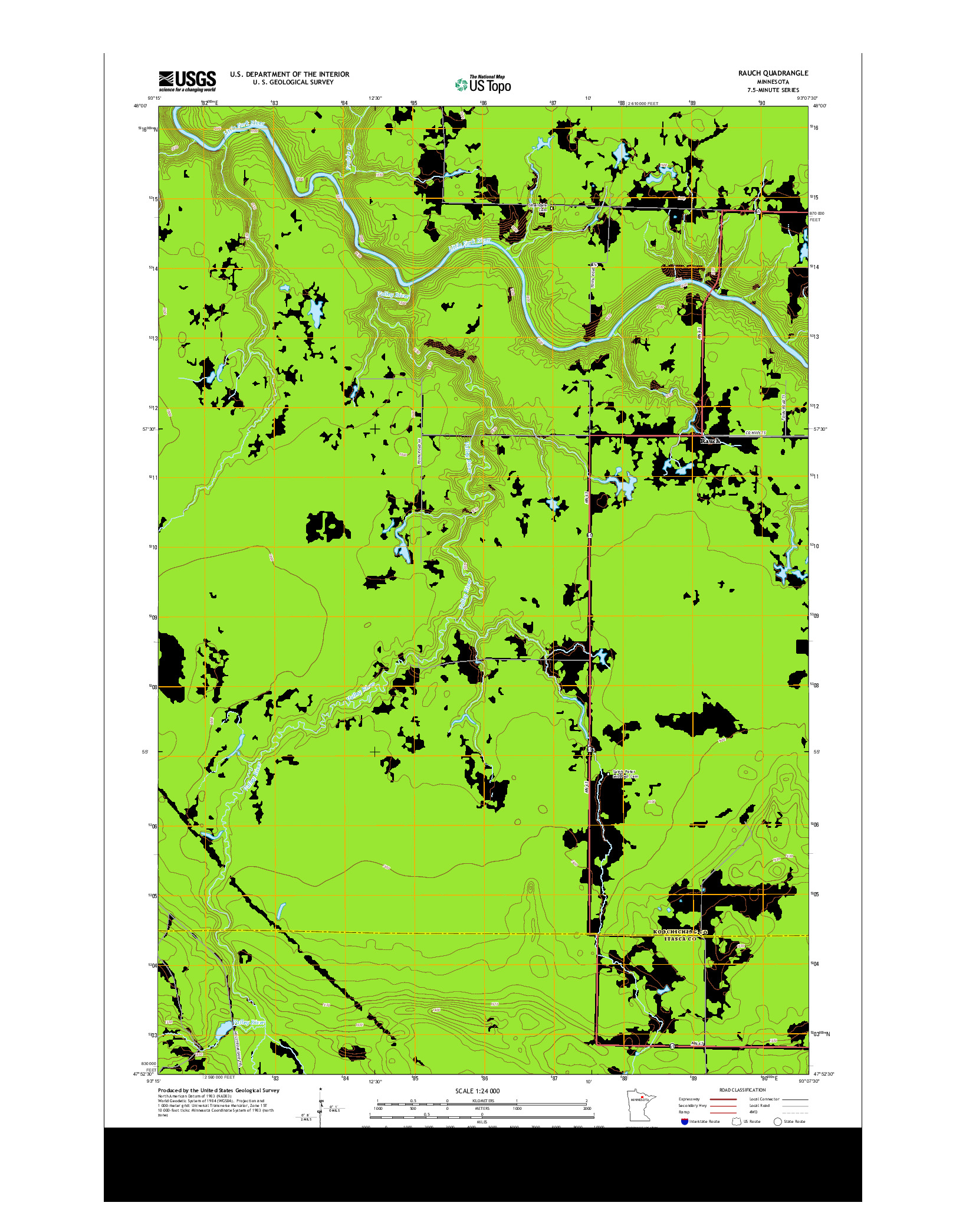 USGS US TOPO 7.5-MINUTE MAP FOR RAUCH, MN 2013