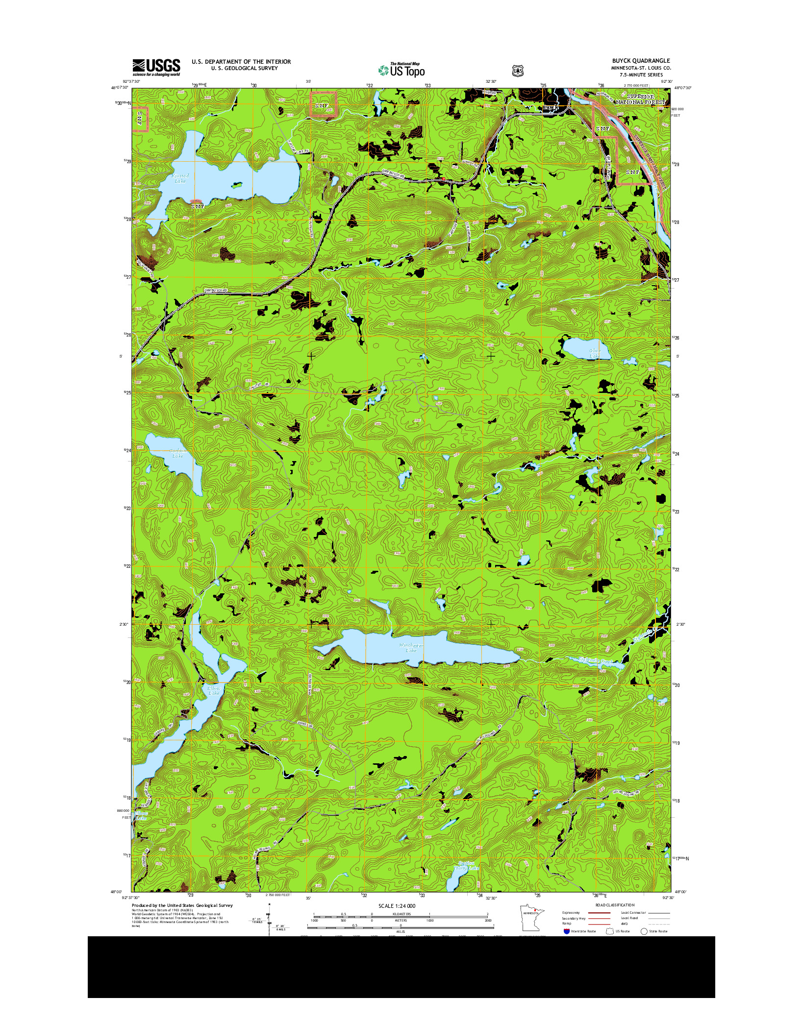 USGS US TOPO 7.5-MINUTE MAP FOR BUYCK, MN 2013