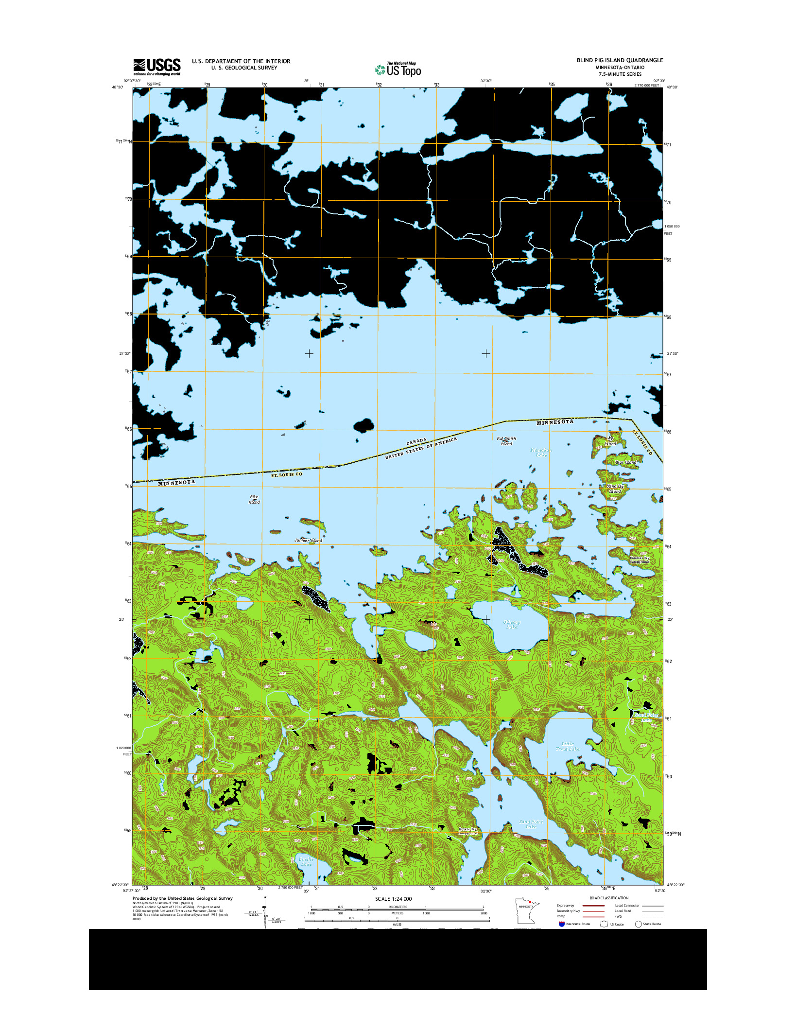 USGS US TOPO 7.5-MINUTE MAP FOR BLIND PIG ISLAND, MN-ON 2013