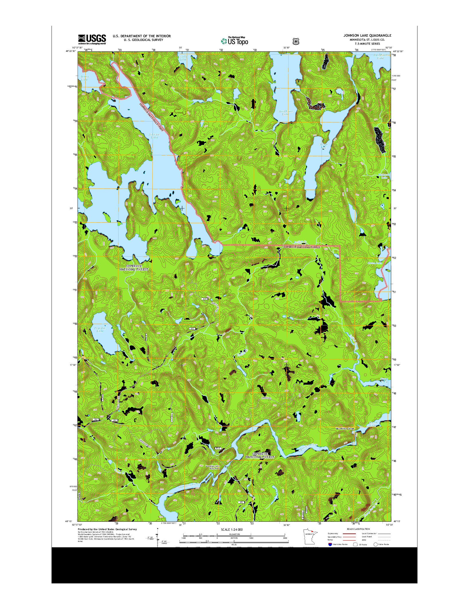 USGS US TOPO 7.5-MINUTE MAP FOR JOHNSON LAKE, MN 2013