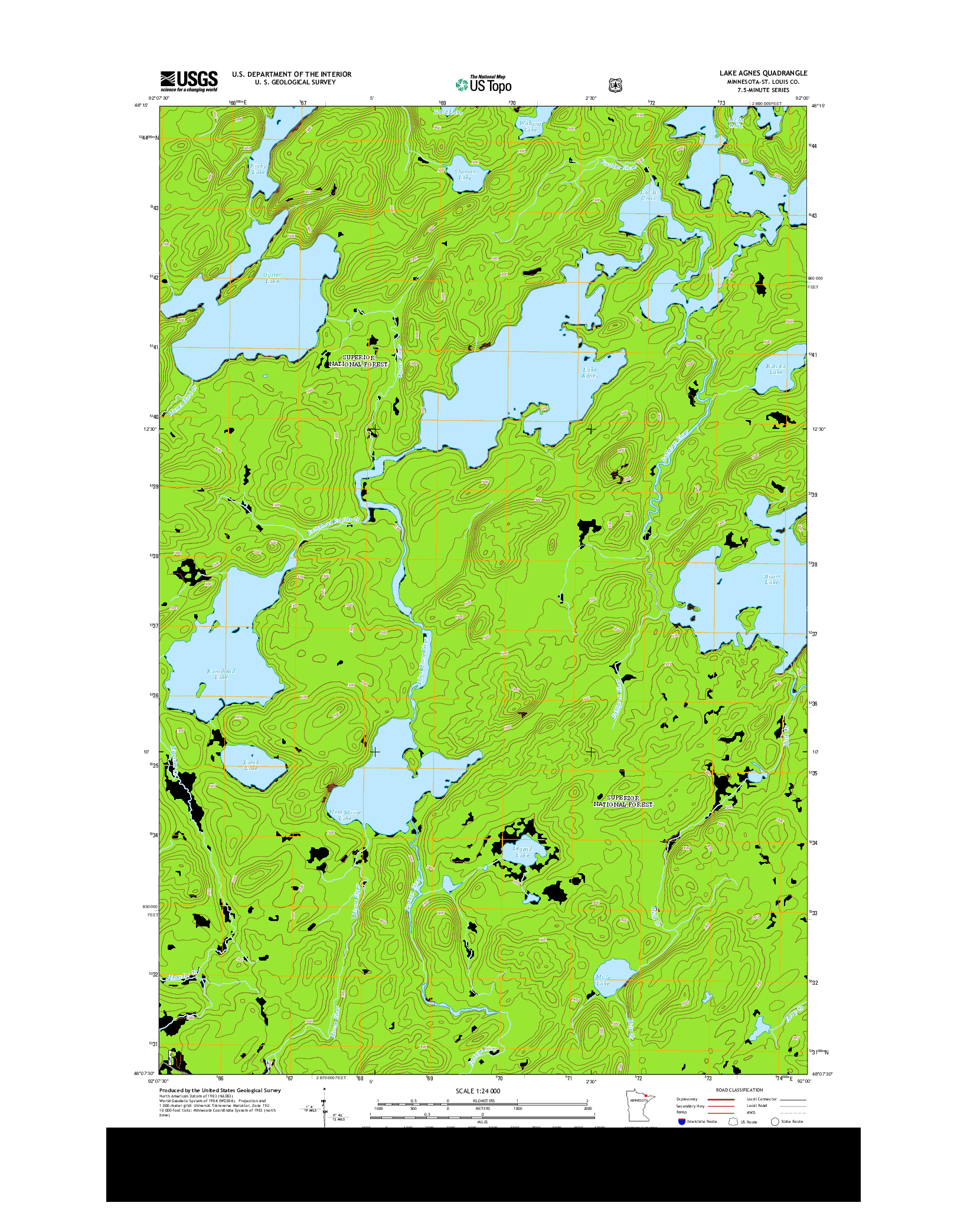 USGS US TOPO 7.5-MINUTE MAP FOR LAKE AGNES, MN 2013