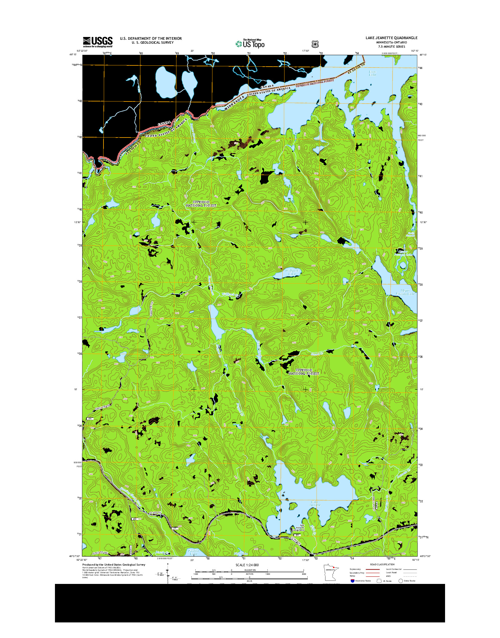USGS US TOPO 7.5-MINUTE MAP FOR LAKE JEANETTE, MN-ON 2013