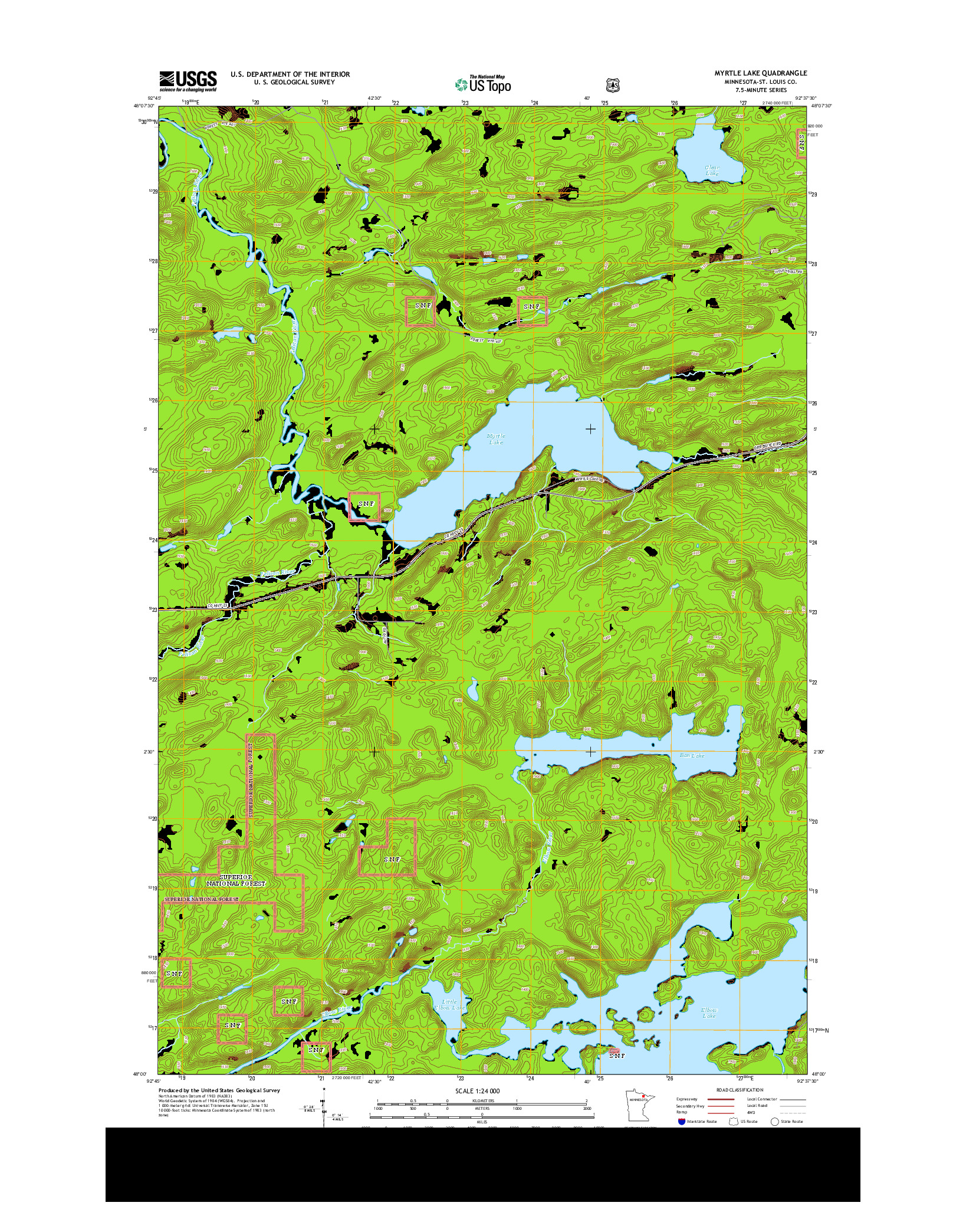 USGS US TOPO 7.5-MINUTE MAP FOR MYRTLE LAKE, MN 2013