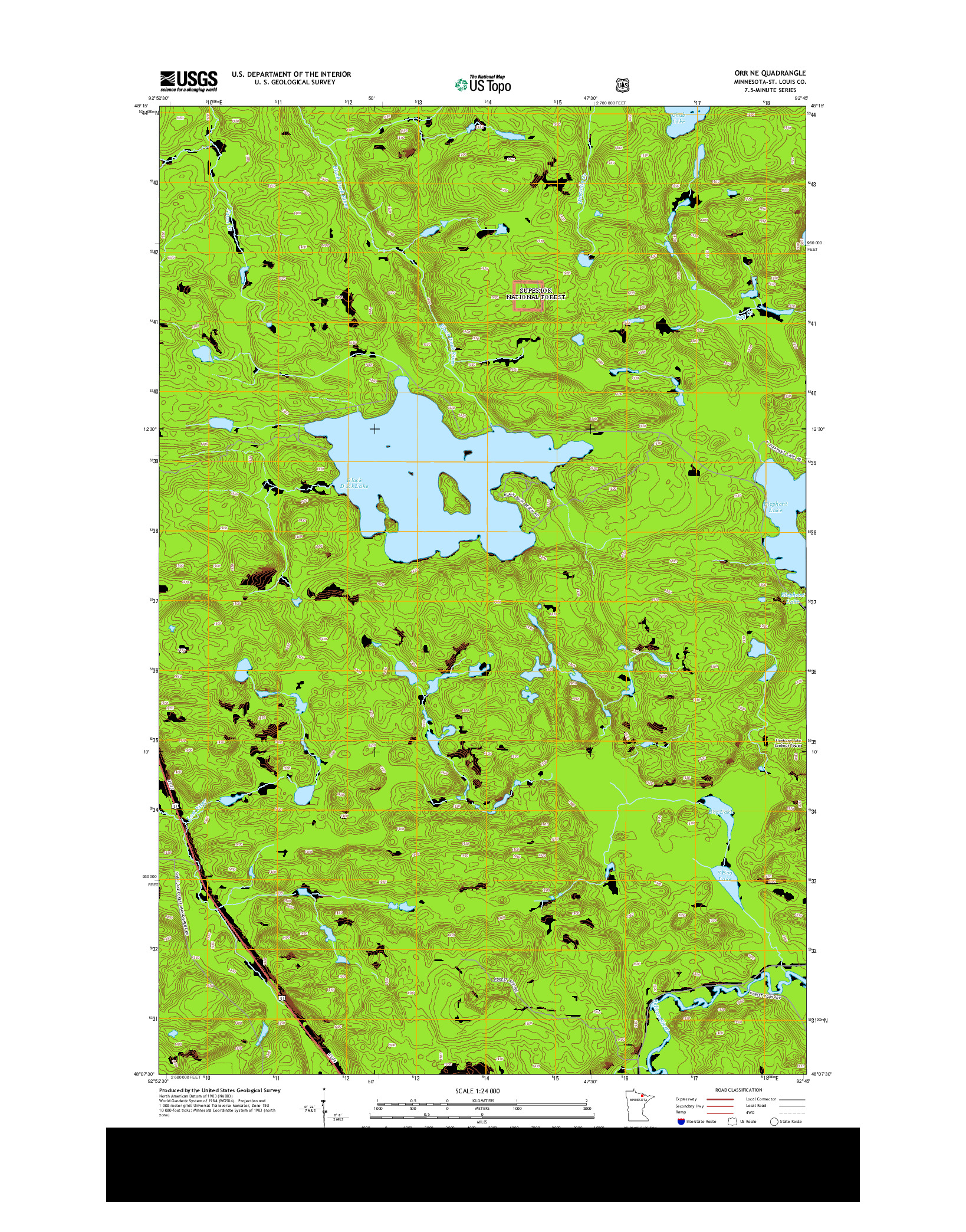 USGS US TOPO 7.5-MINUTE MAP FOR ORR NE, MN 2013