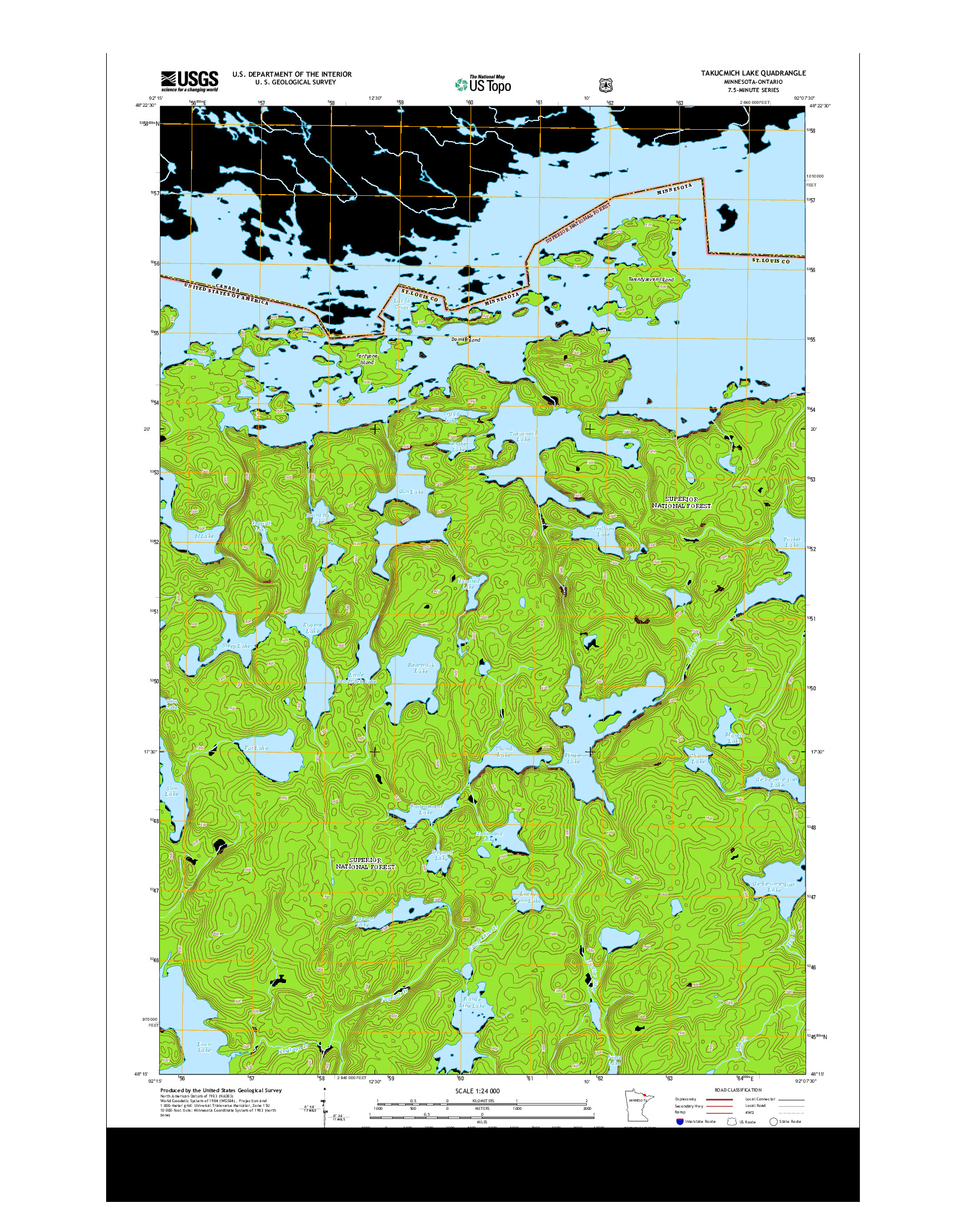 USGS US TOPO 7.5-MINUTE MAP FOR TAKUCMICH LAKE, MN-ON 2013
