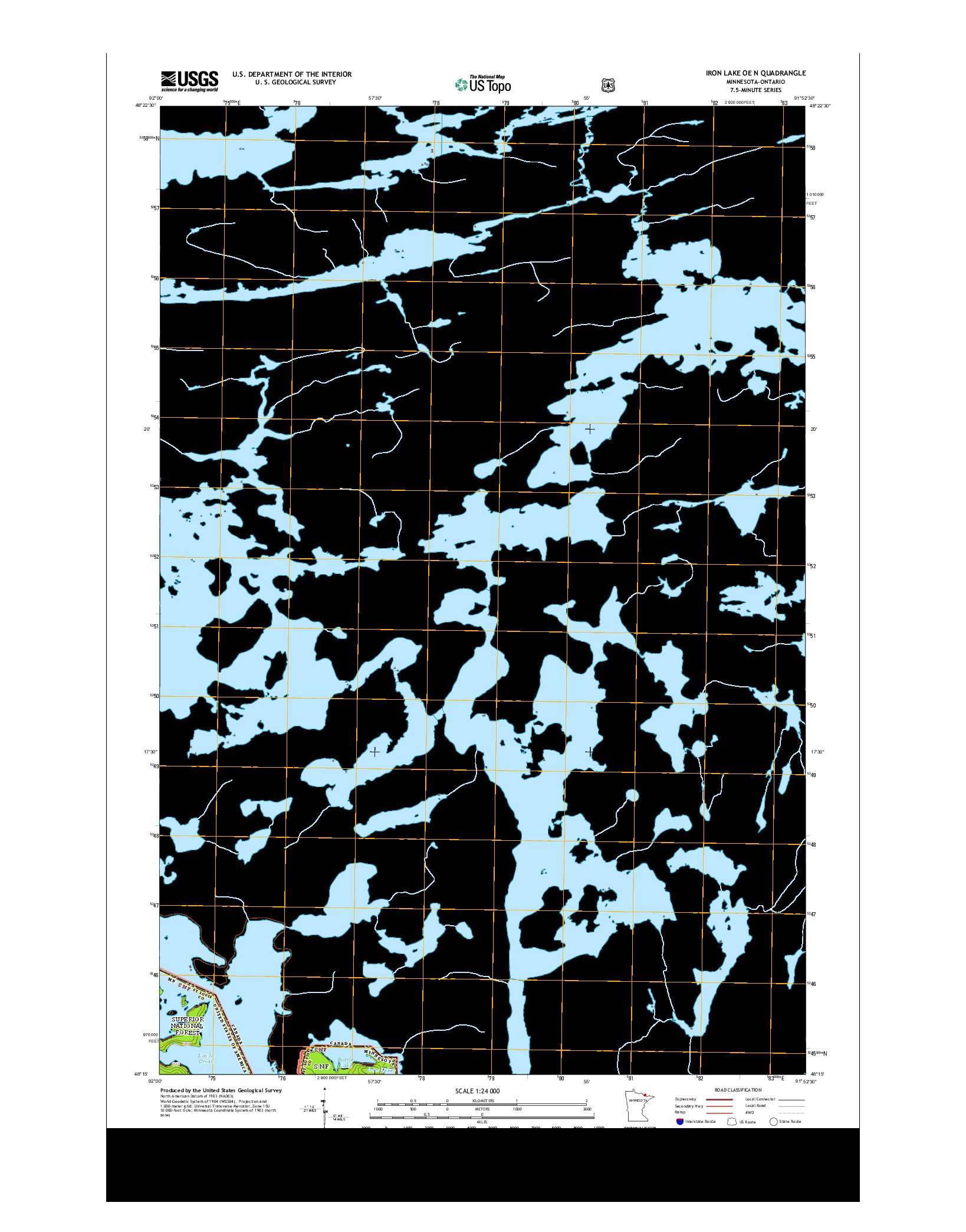 USGS US TOPO 7.5-MINUTE MAP FOR IRON LAKE OE N, MN-ON 2013