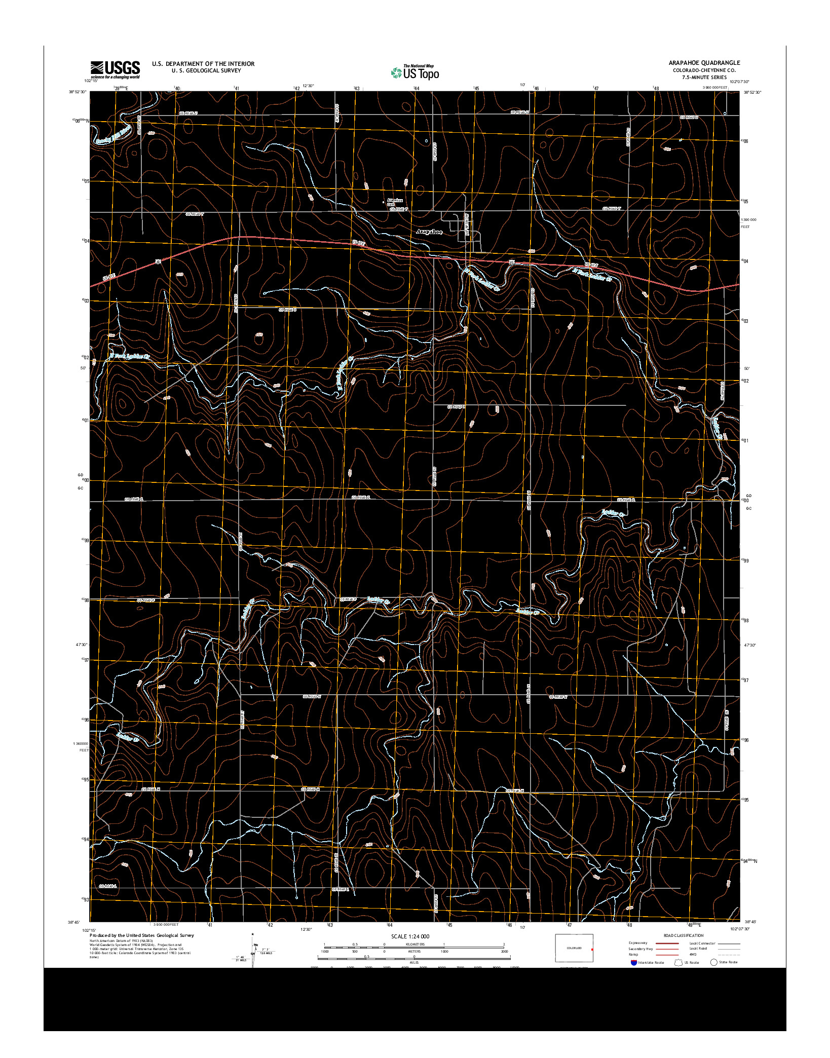 USGS US TOPO 7.5-MINUTE MAP FOR ARAPAHOE, CO 2013