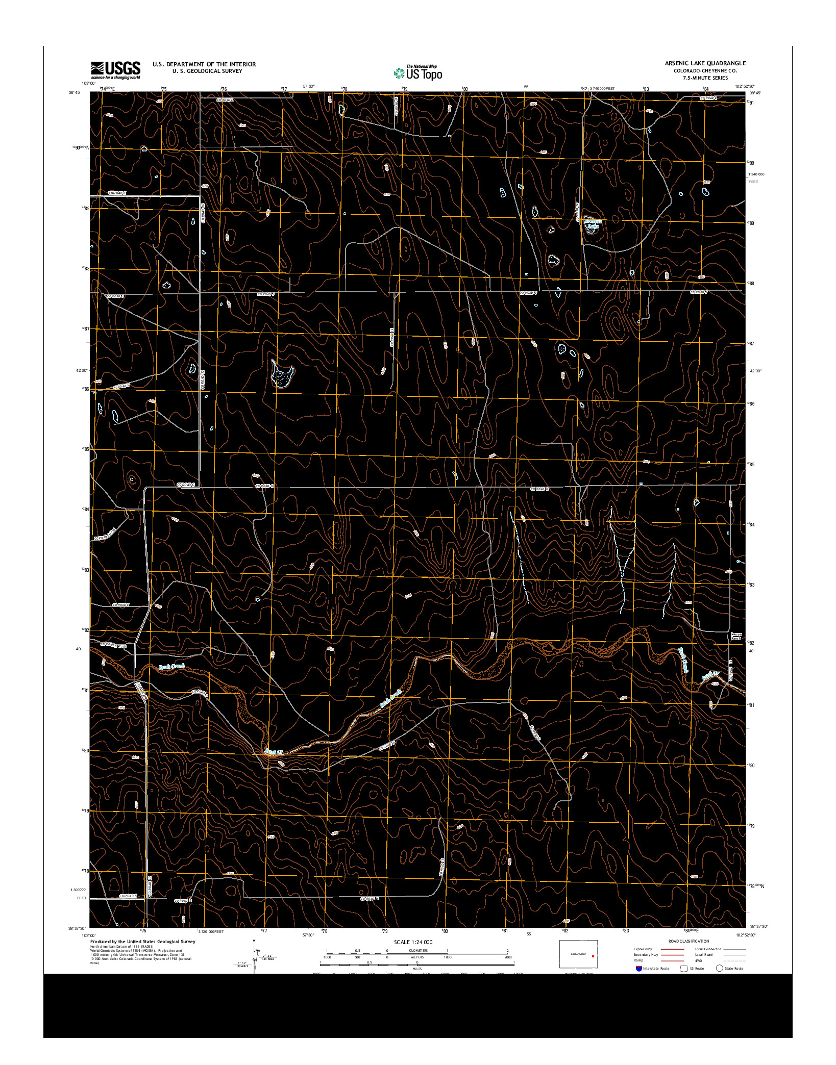 USGS US TOPO 7.5-MINUTE MAP FOR ARSENIC LAKE, CO 2013