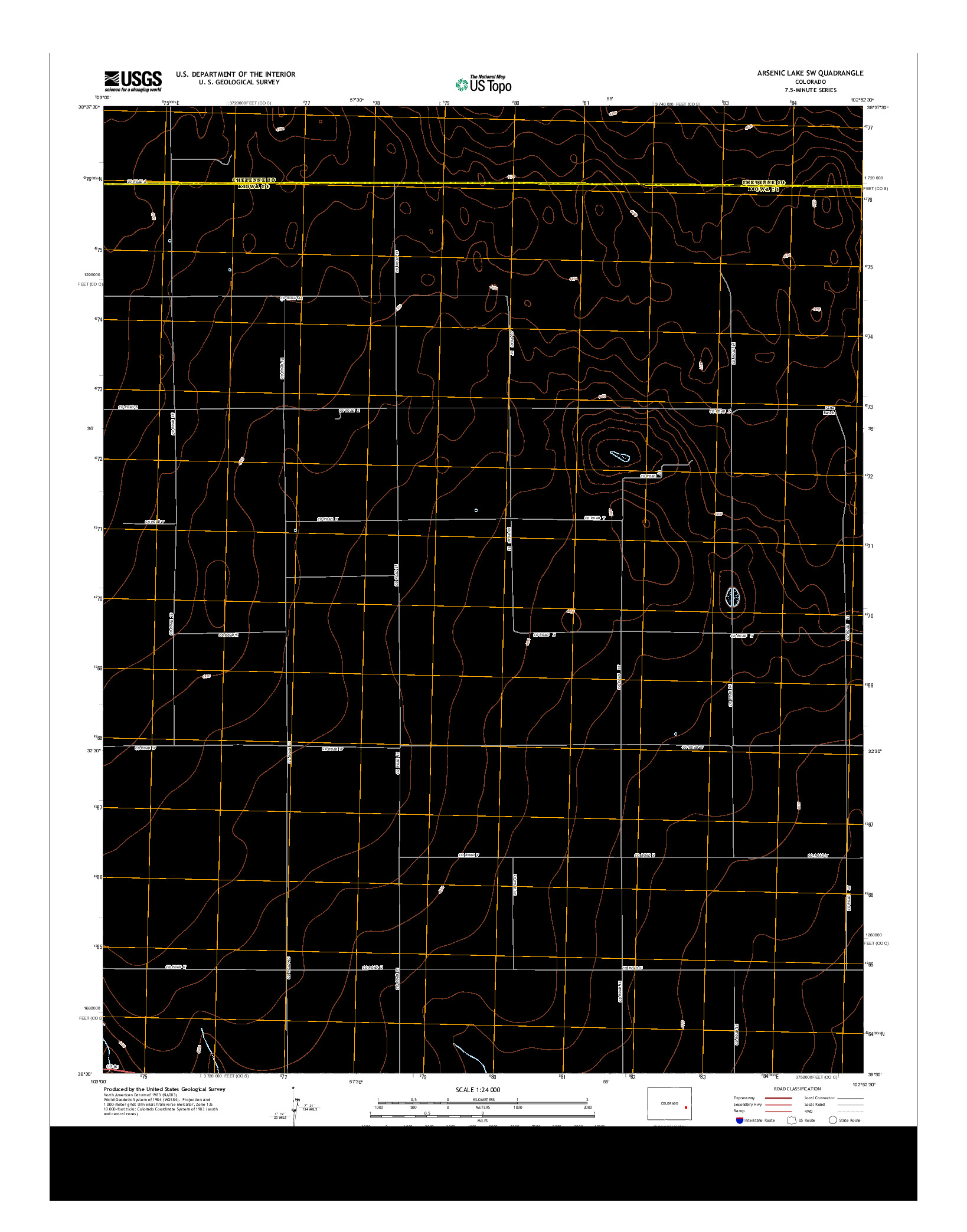 USGS US TOPO 7.5-MINUTE MAP FOR ARSENIC LAKE SW, CO 2013