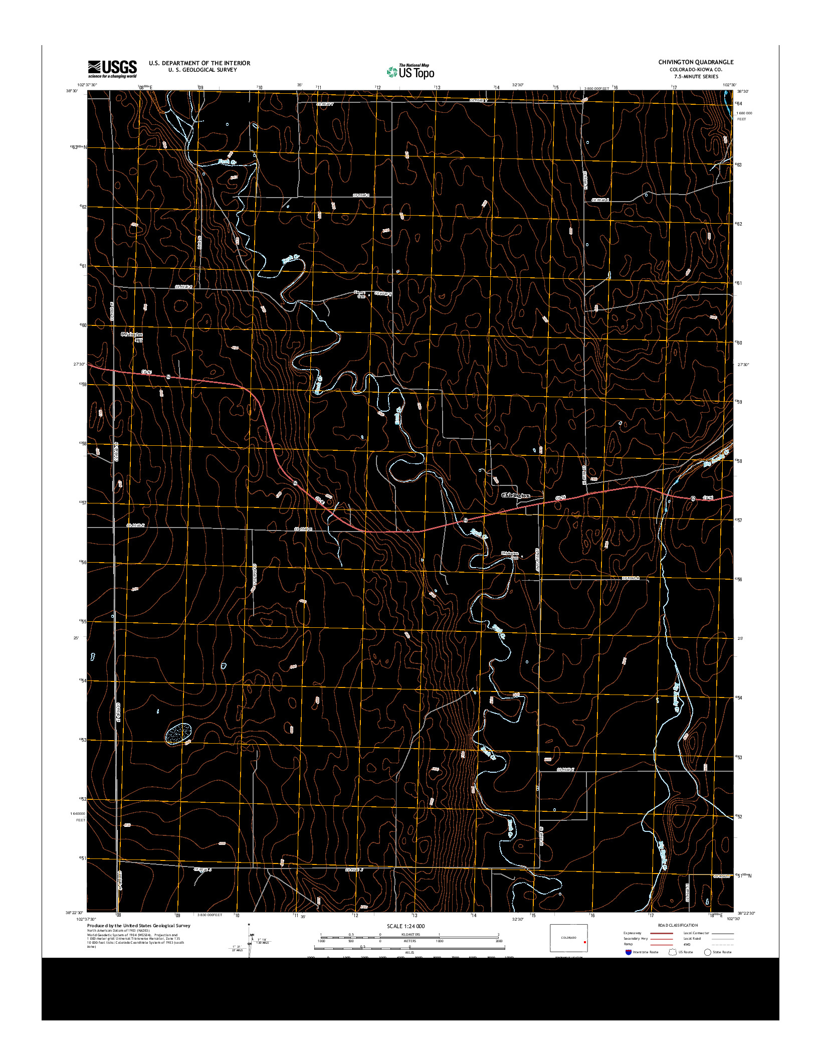 USGS US TOPO 7.5-MINUTE MAP FOR CHIVINGTON, CO 2013