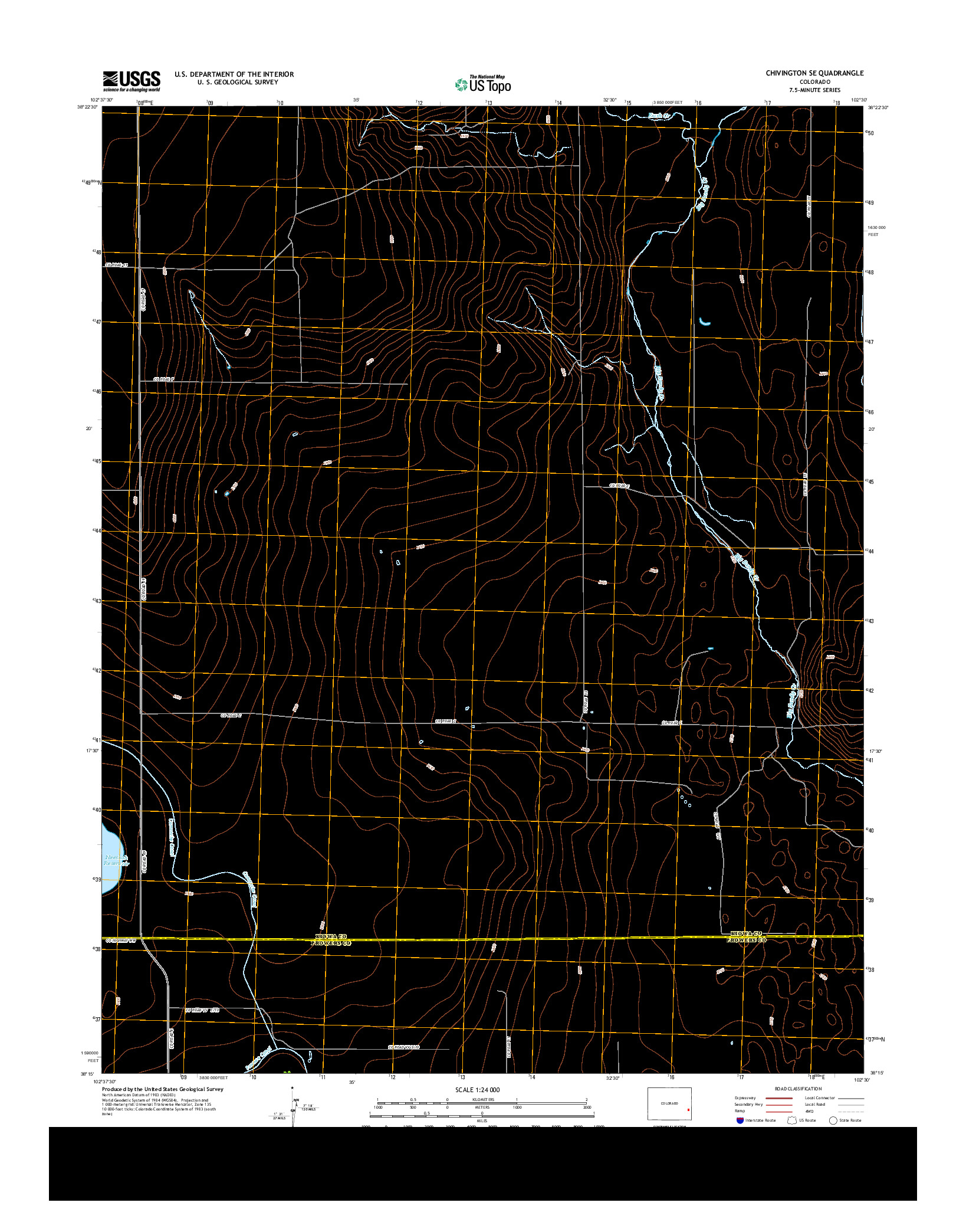 USGS US TOPO 7.5-MINUTE MAP FOR CHIVINGTON SE, CO 2013