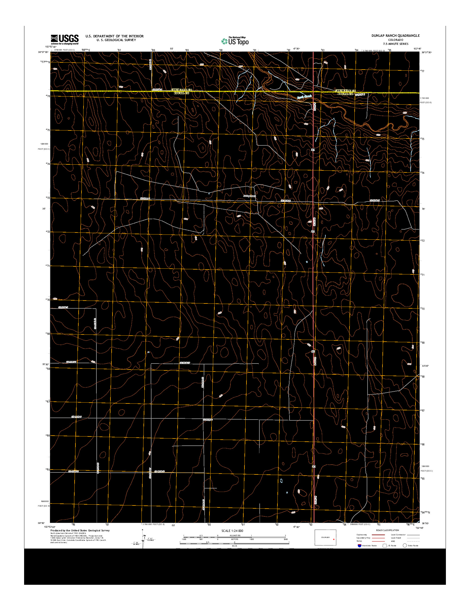 USGS US TOPO 7.5-MINUTE MAP FOR DUNLAP RANCH, CO 2013