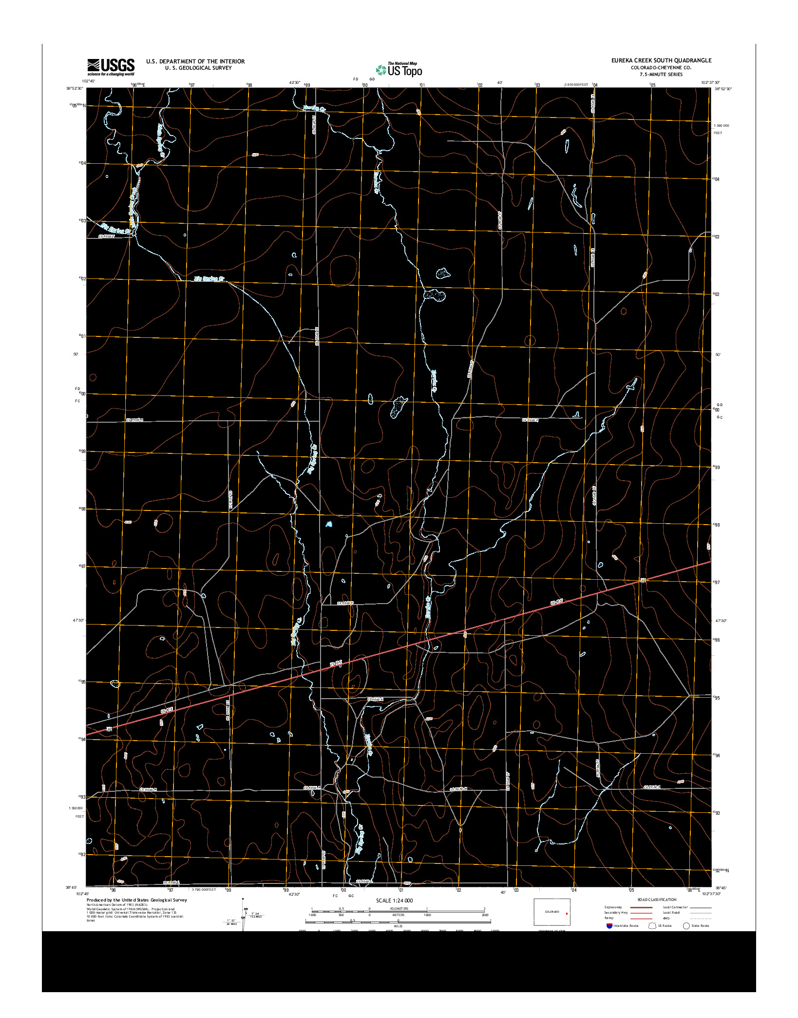 USGS US TOPO 7.5-MINUTE MAP FOR EUREKA CREEK SOUTH, CO 2013