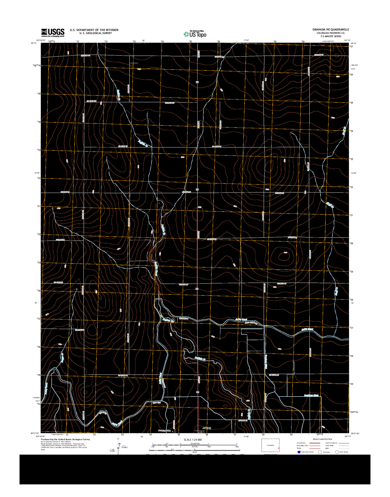 USGS US TOPO 7.5-MINUTE MAP FOR GRANADA NE, CO 2013